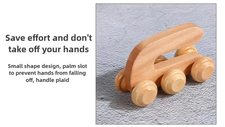 Wooden Manual Massage Roller Tool – Deep Tissue Muscle Massager for Neck, Back, and Legs