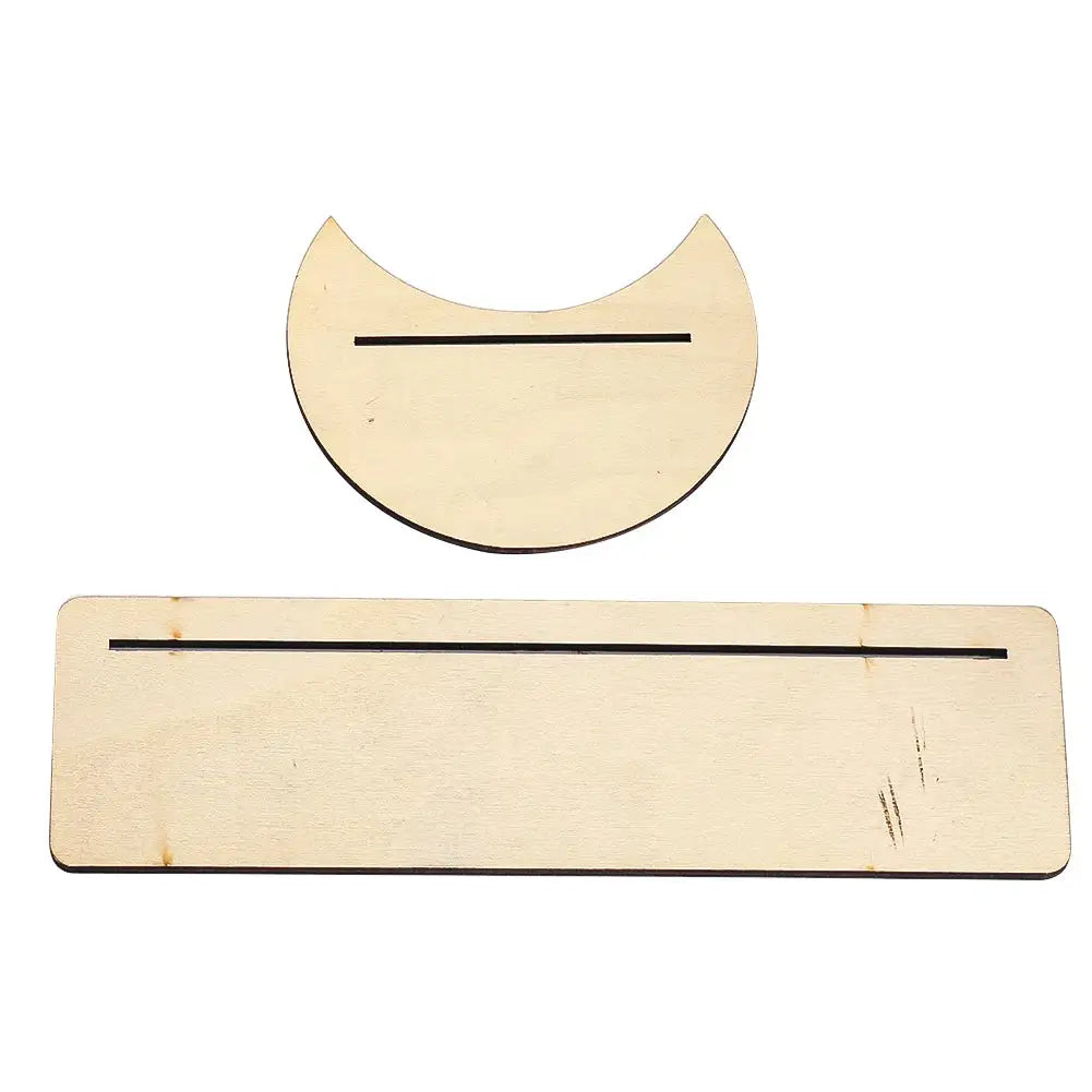 Wooden Tarot Card Stand Set – Sun & Moon Phase Altar Display Holders for Tarot, Oracle Cards, and Spiritual Decor