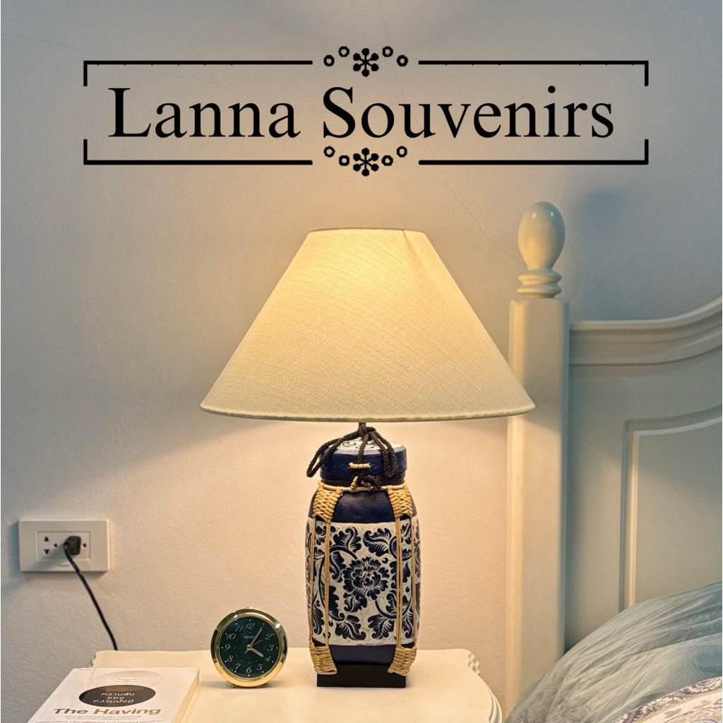 Woven Bamboo Rice Basket Lamp with Elegant Shade