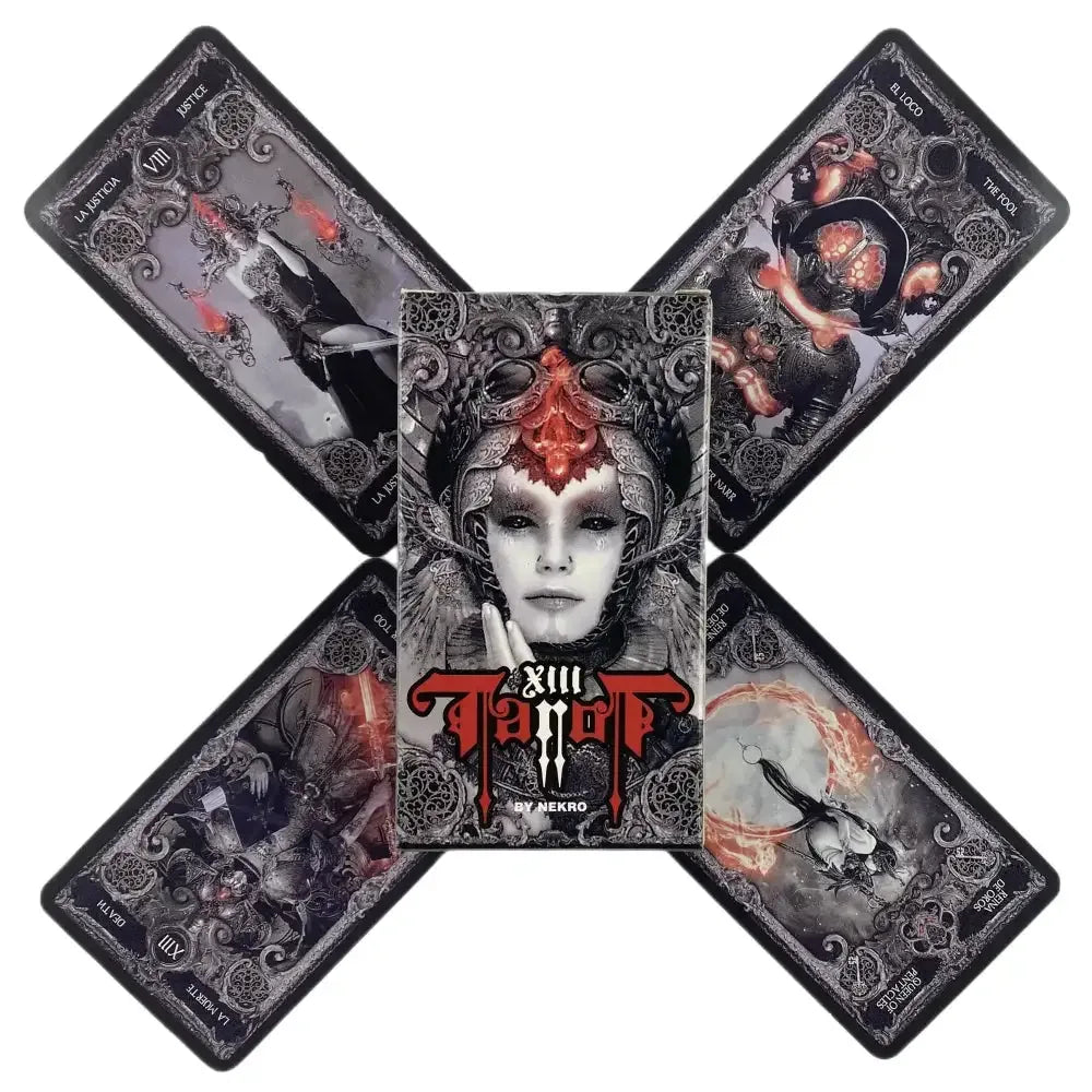 🖤 XIII Dark Tarot Divination Deck – English Version Oracle Board Game for Parties