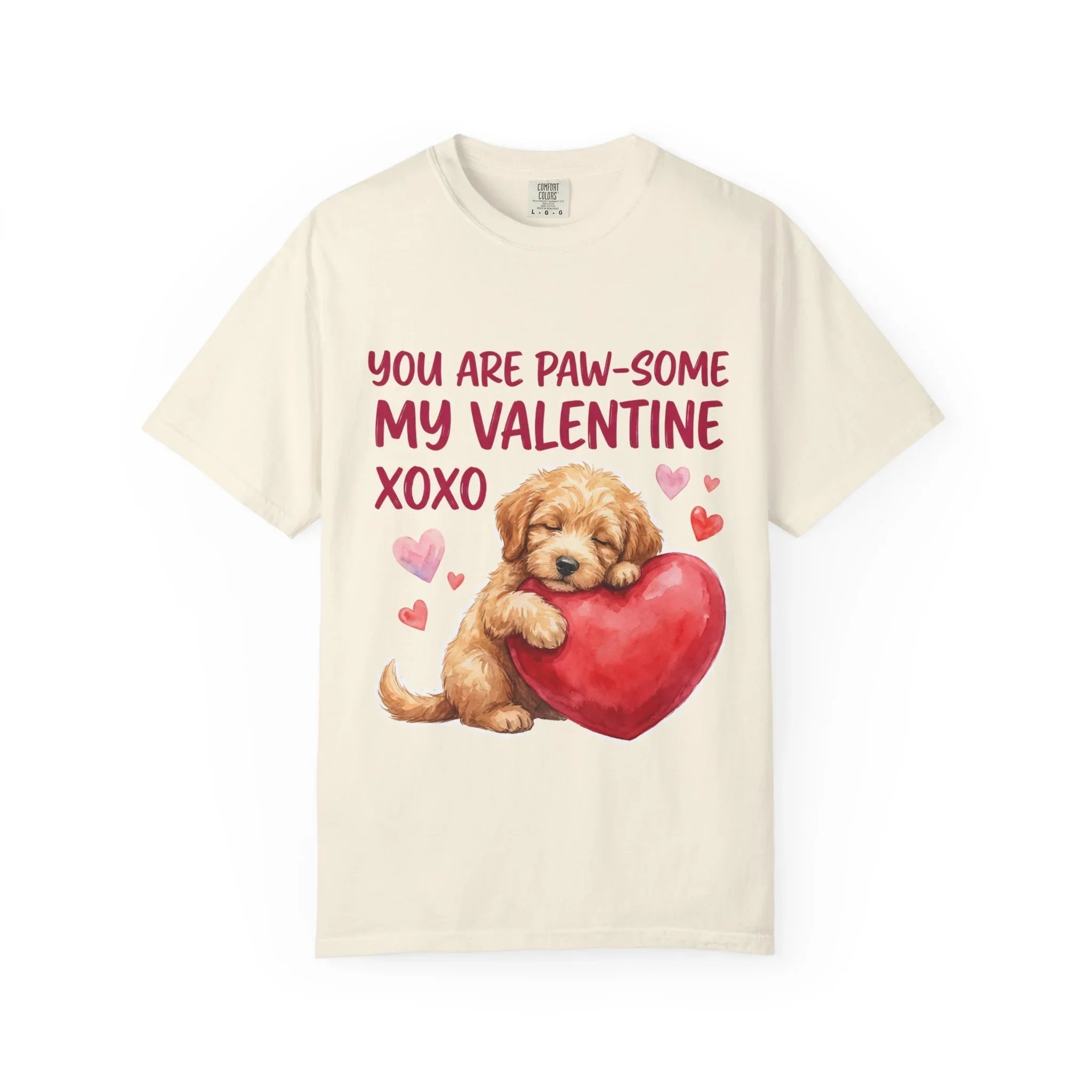 You Are Paw-some Valentine T-Shirt | Puppy Heart My Valentine Dog Love Graphic Tee Ivory