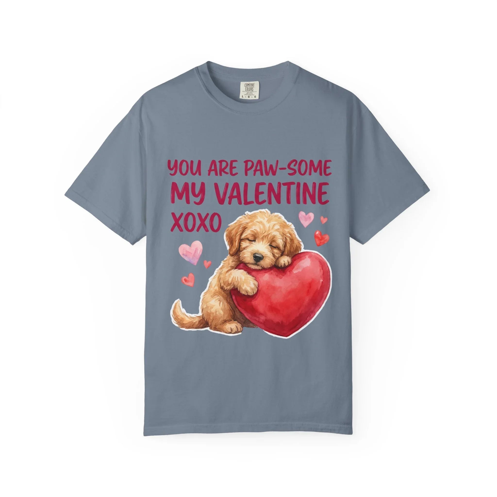 You Are Paw-some Valentine T-Shirt | Puppy Heart My Valentine Dog Love Graphic Tee Blue Jean