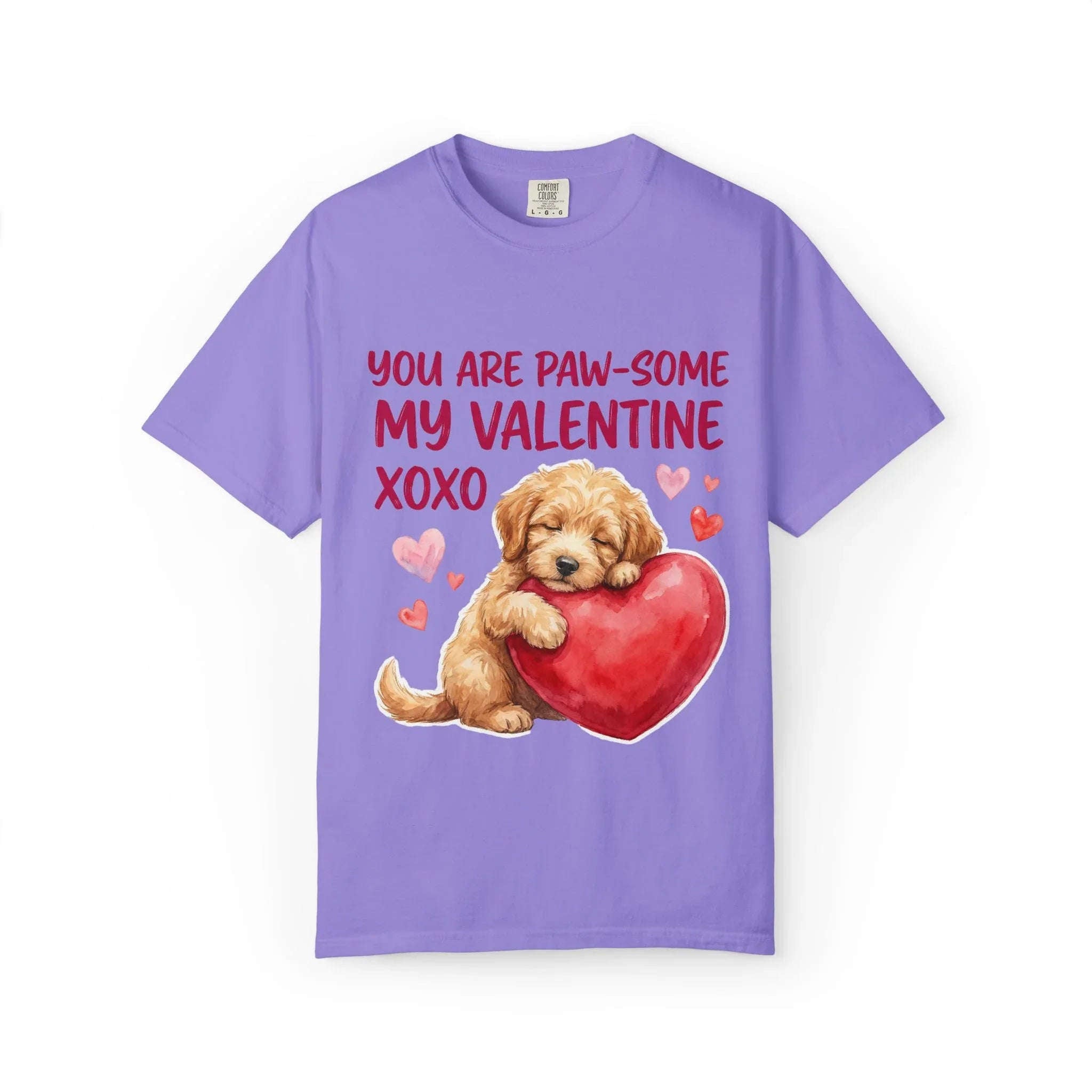 You Are Paw-some Valentine T-Shirt | Puppy Heart My Valentine Dog Love Graphic Tee Violet
