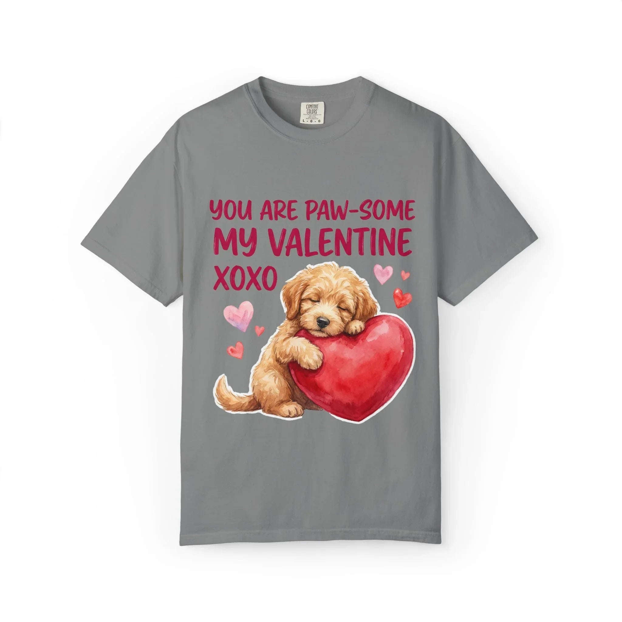 You Are Paw-some Valentine T-Shirt | Puppy Heart My Valentine Dog Love Graphic Tee Grey