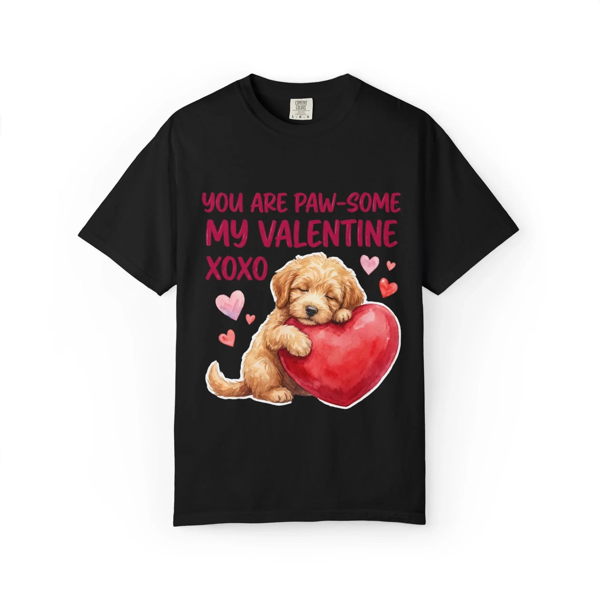 You Are Paw-some Valentine T-Shirt | Puppy Heart My Valentine Dog Love Graphic Tee Black
