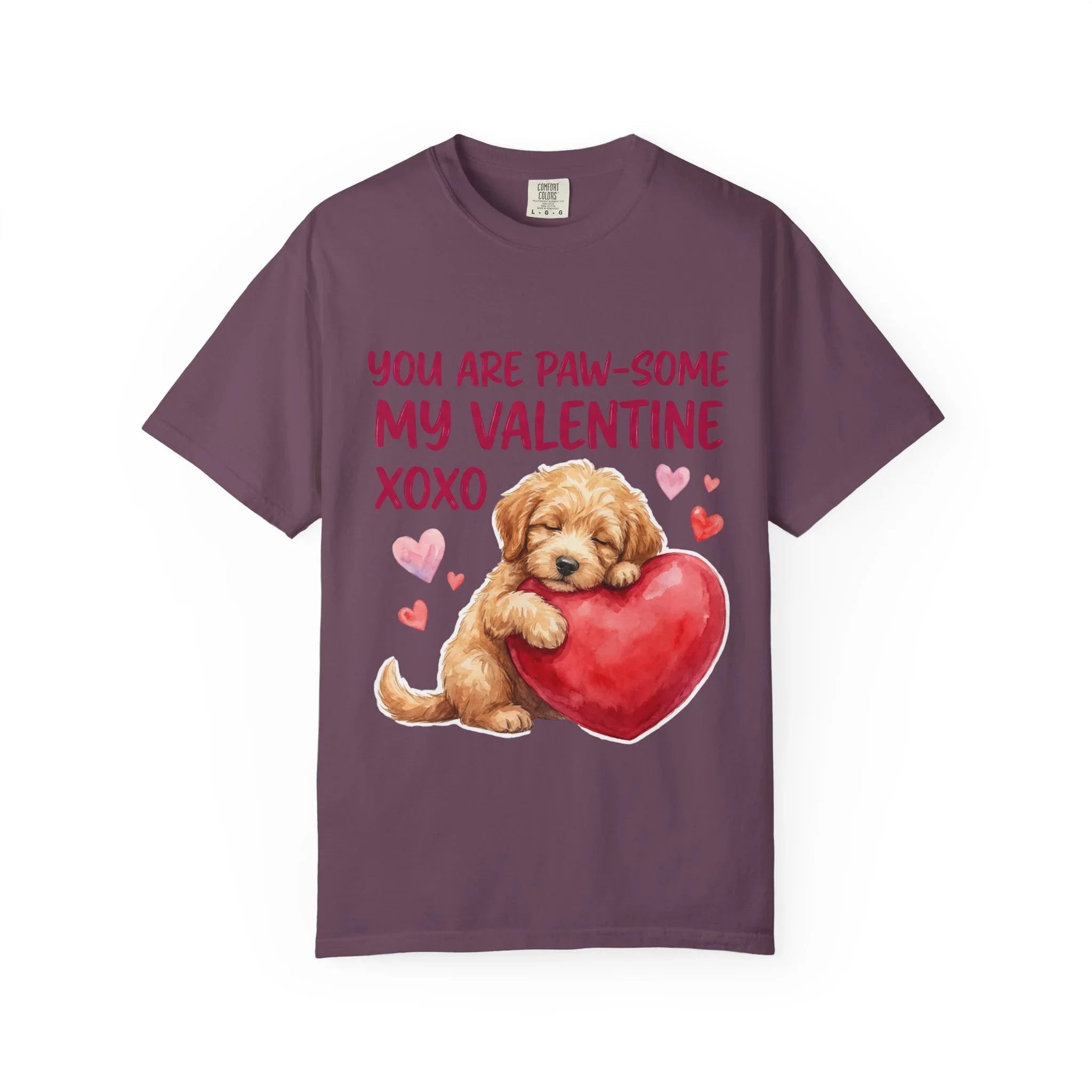 You Are Paw-some Valentine T-Shirt | Puppy Heart My Valentine Dog Love Graphic Tee Berry M