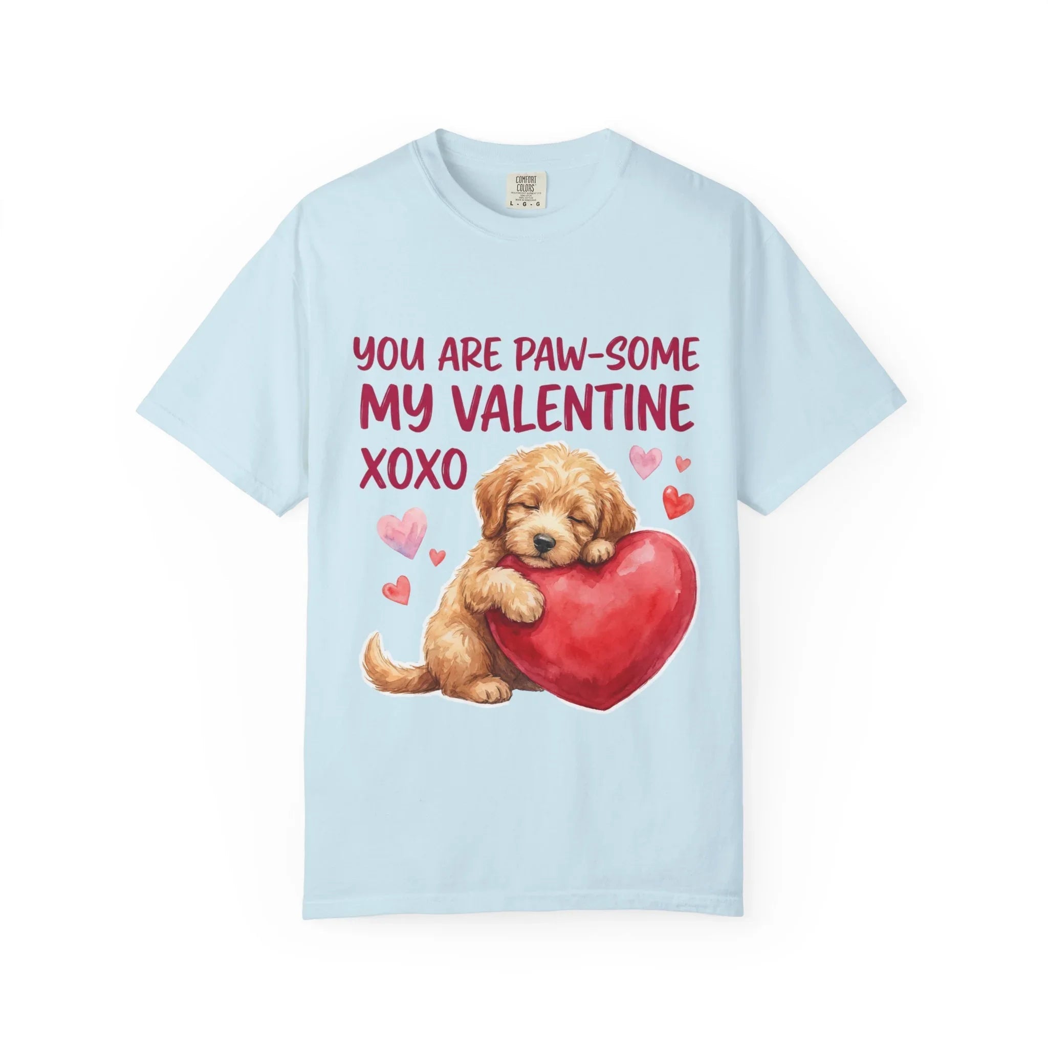 You Are Paw-some Valentine T-Shirt | Puppy Heart My Valentine Dog Love Graphic Tee Chambray