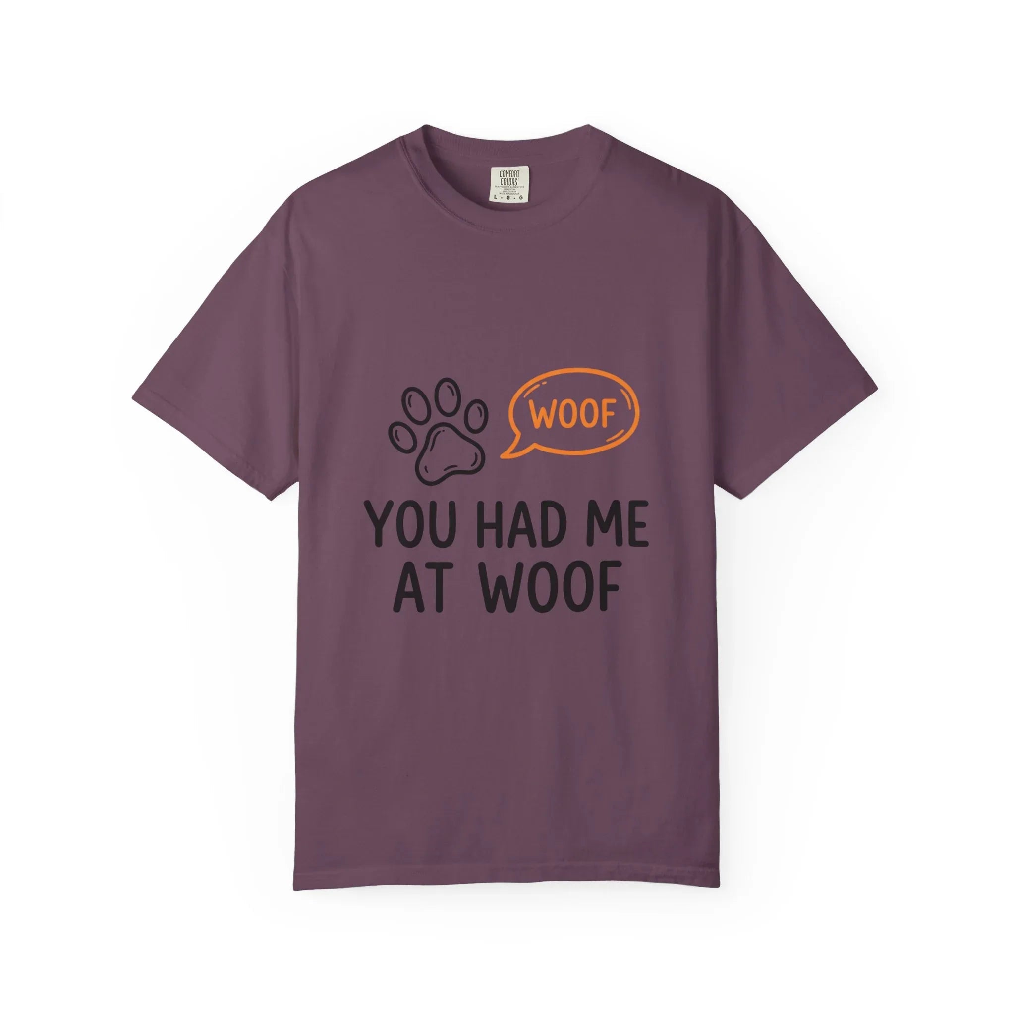 You Had Me At Woof Shirt, Dog Lover T-Shirt, Cute Paw Print Tee, Funny Dog Pun, Dog Mom Gift, Dog Dad Gift Berry M