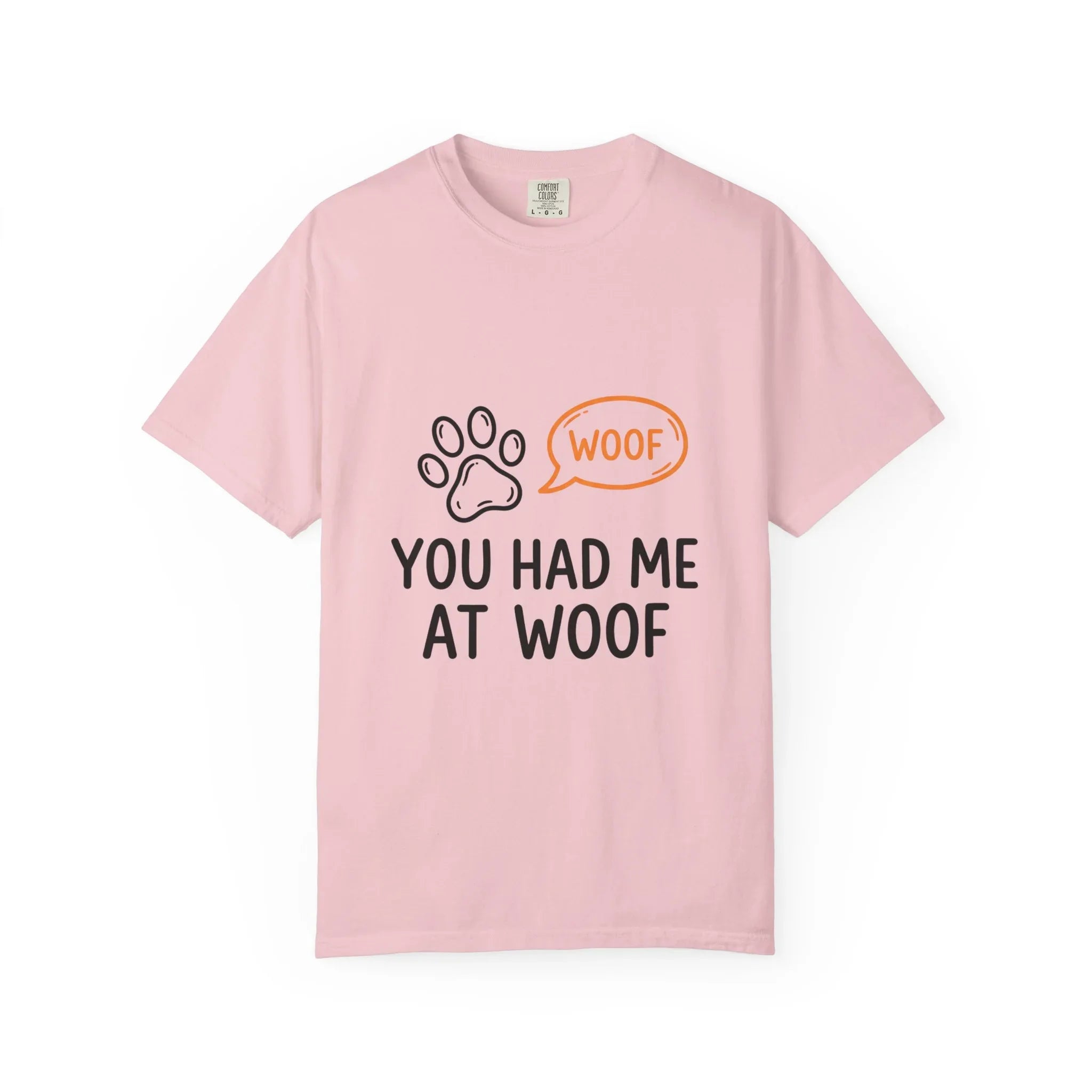 You Had Me At Woof Shirt, Dog Lover T-Shirt, Cute Paw Print Tee, Funny Dog Pun, Dog Mom Gift, Dog Dad Gift Blossom XL