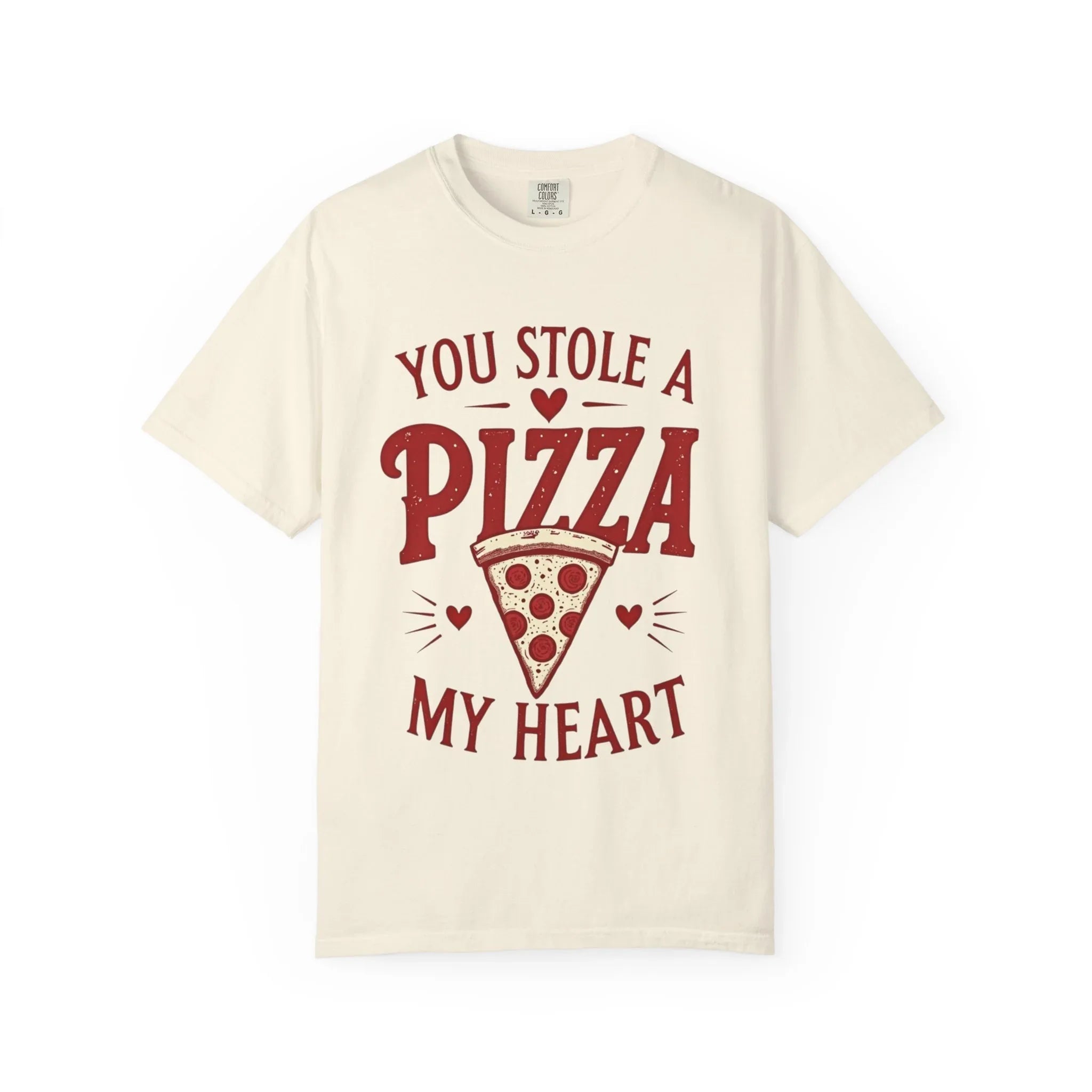 You Stole a Pizza My Heart Shirt, Funny Pizza Pun T-Shirt, Cute Foodie Valentine Tee, Pizza Lover Gift, Couples Date Night Ivory