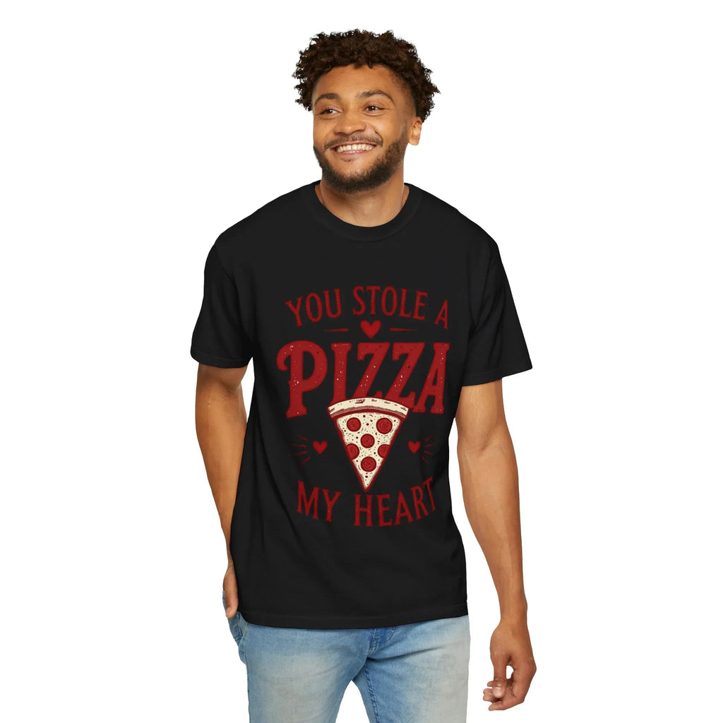 You Stole a Pizza My Heart Shirt, Funny Pizza Pun T-Shirt, Cute Foodie Valentine Tee, Pizza Lover Gift, Couples Date Night Black