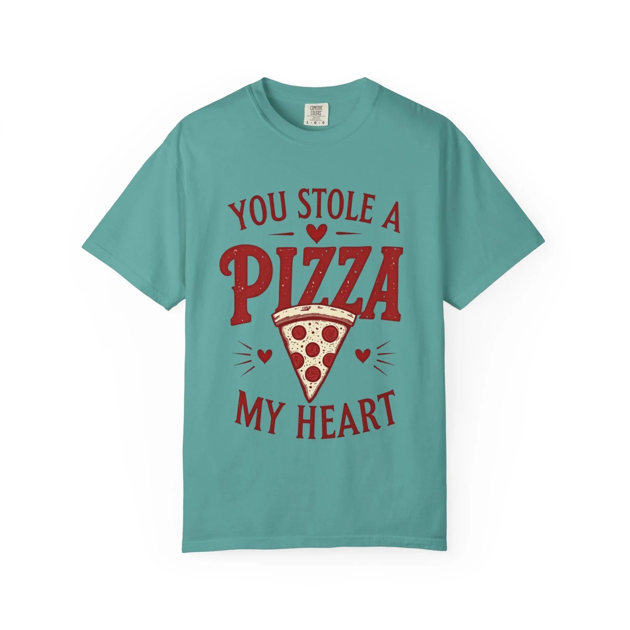 You Stole a Pizza My Heart Shirt, Funny Pizza Pun T-Shirt, Cute Foodie Valentine Tee, Pizza Lover Gift, Couples Date Night Seafoam