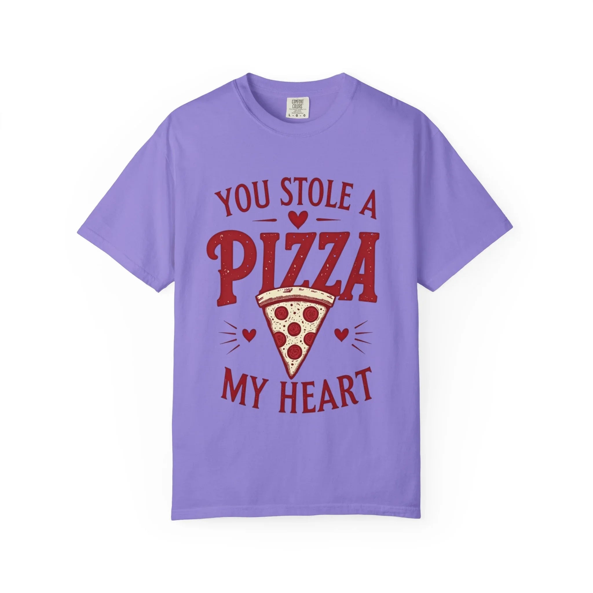 You Stole a Pizza My Heart Shirt, Funny Pizza Pun T-Shirt, Cute Foodie Valentine Tee, Pizza Lover Gift, Couples Date Night Violet
