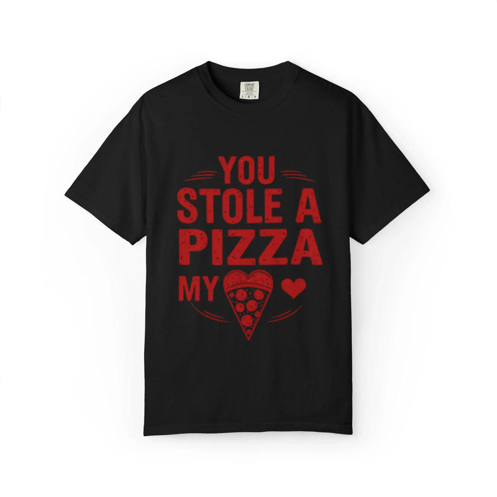 You Stole a Pizza My Heart Shirt, Funny Pizza Pun Tee, Cute Foodie Valentine T-Shirt, Pizza Lover Gift, Couples Date Night Black