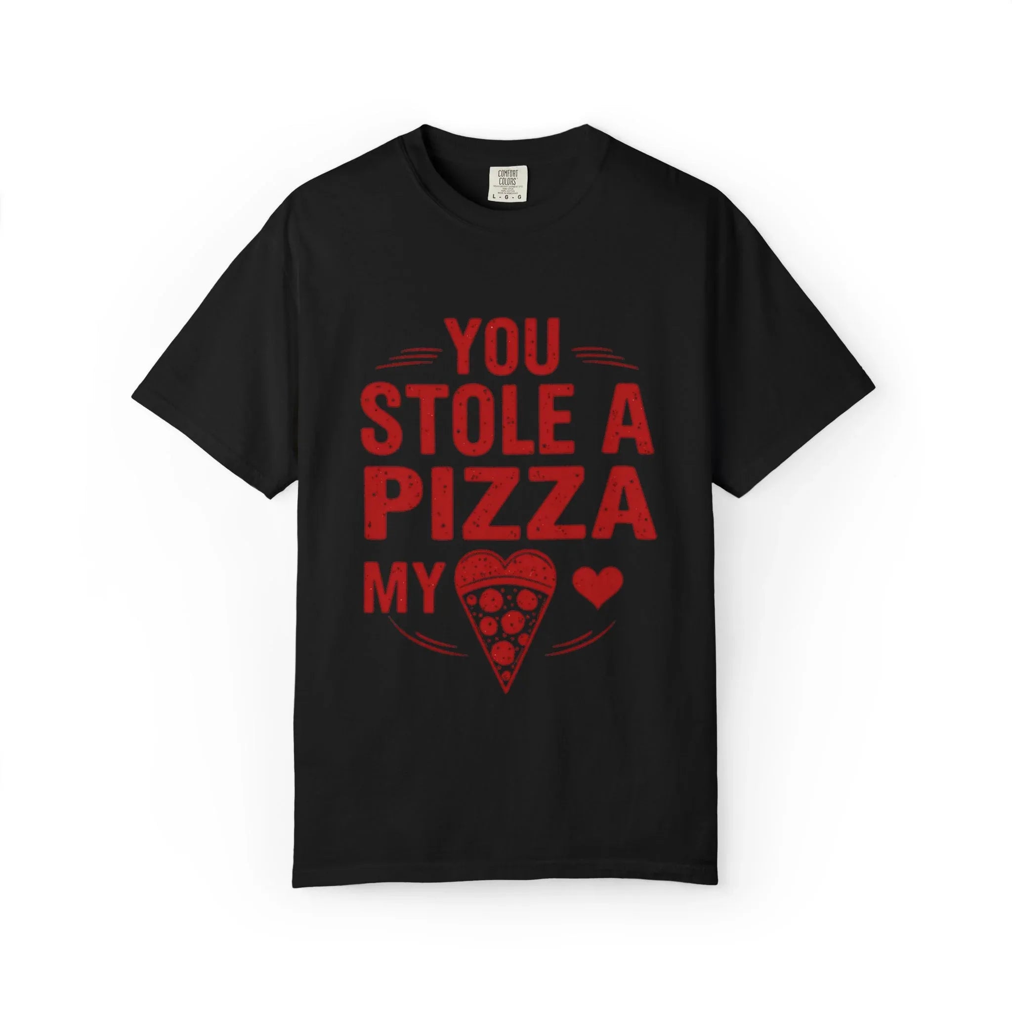 You Stole a Pizza My Heart Shirt, Funny Pizza Pun Tee, Cute Foodie Valentine T-Shirt, Pizza Lover Gift, Couples Date Night Black