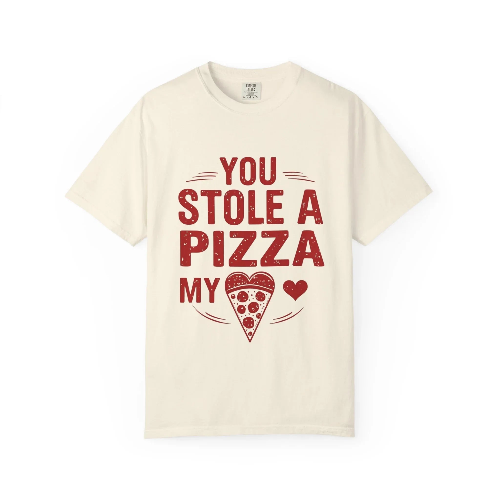 You Stole a Pizza My Heart Shirt, Funny Pizza Pun Tee, Cute Foodie Valentine T-Shirt, Pizza Lover Gift, Couples Date Night Ivory