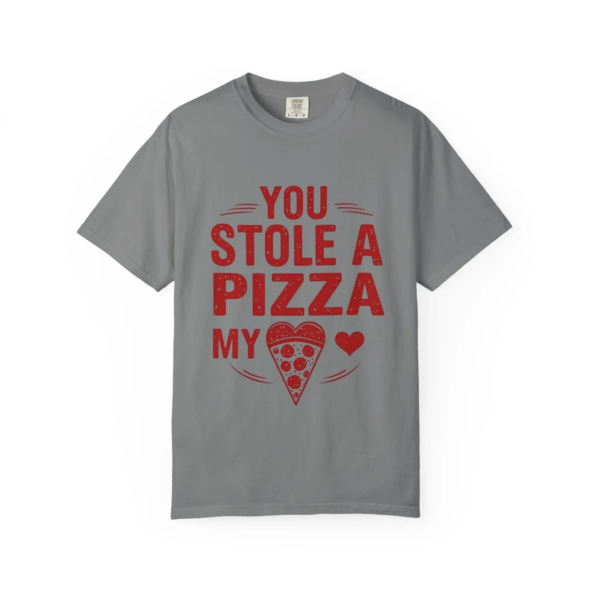 You Stole a Pizza My Heart Shirt, Funny Pizza Pun Tee, Cute Foodie Valentine T-Shirt, Pizza Lover Gift, Couples Date Night Grey