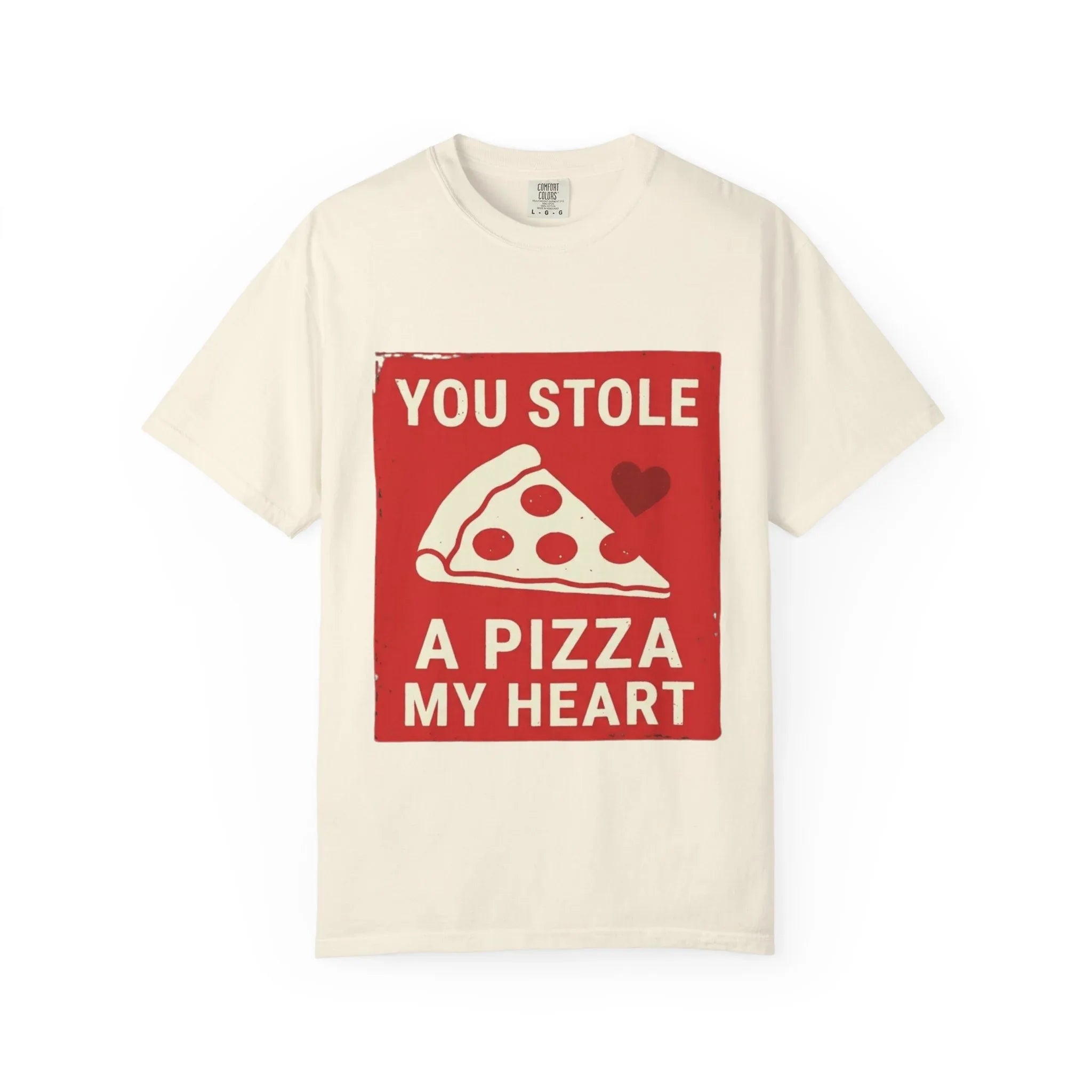You Stole a Pizza My Heart Shirt, Funny Pizza Pun Tee, Cute Valentine Food T-Shirt, Pizza Lover Gift, Couples Date Night Ivory
