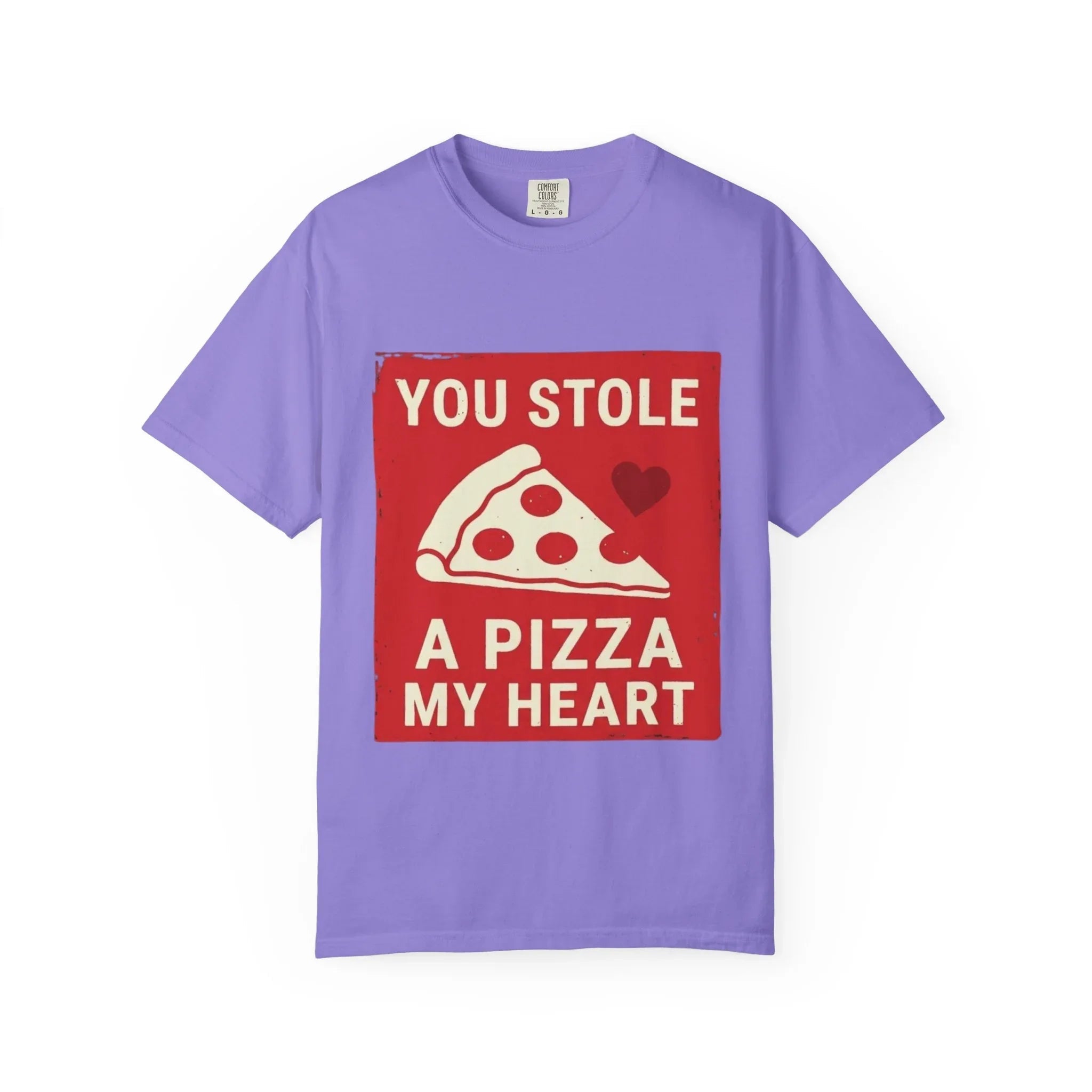 You Stole a Pizza My Heart Shirt, Funny Pizza Pun Tee, Cute Valentine Food T-Shirt, Pizza Lover Gift, Couples Date Night Violet