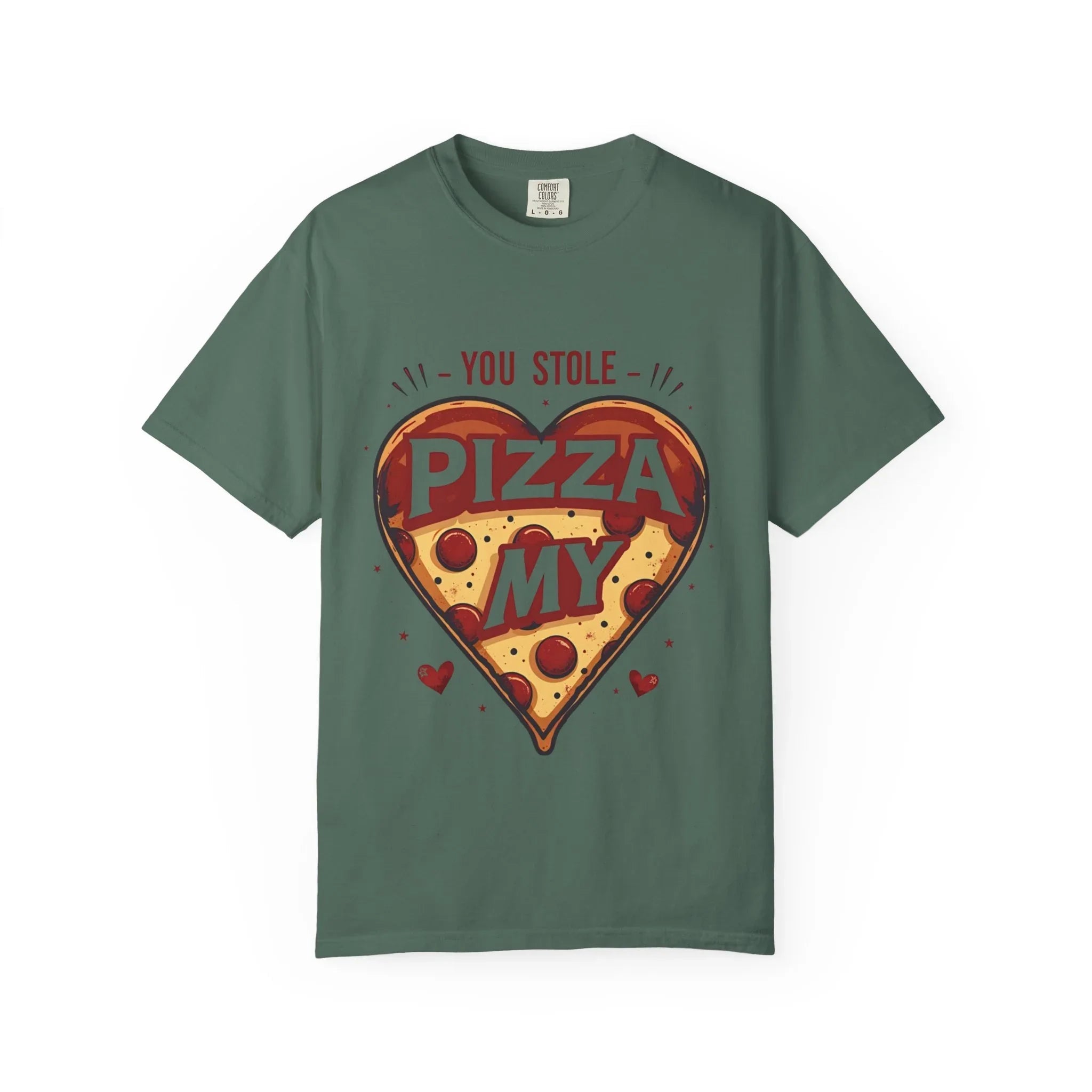 You Stole My Pizza Shirt, Pizza Heart Tee, Cute Food Pun T-Shirt, Funny Valentine Gift, Pizza Lover Couples Date Night Blue Spruce