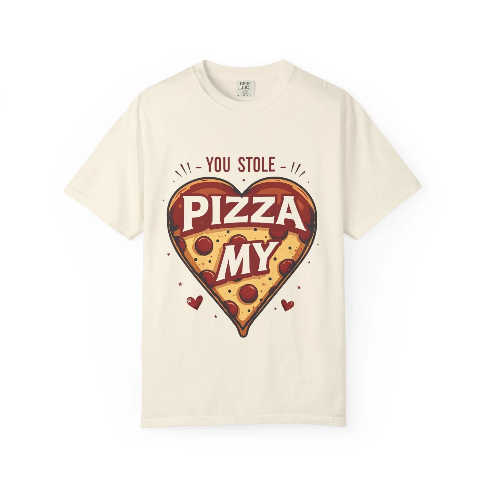 You Stole My Pizza Shirt, Pizza Heart Tee, Cute Food Pun T-Shirt, Funny Valentine Gift, Pizza Lover Couples Date Night Ivory