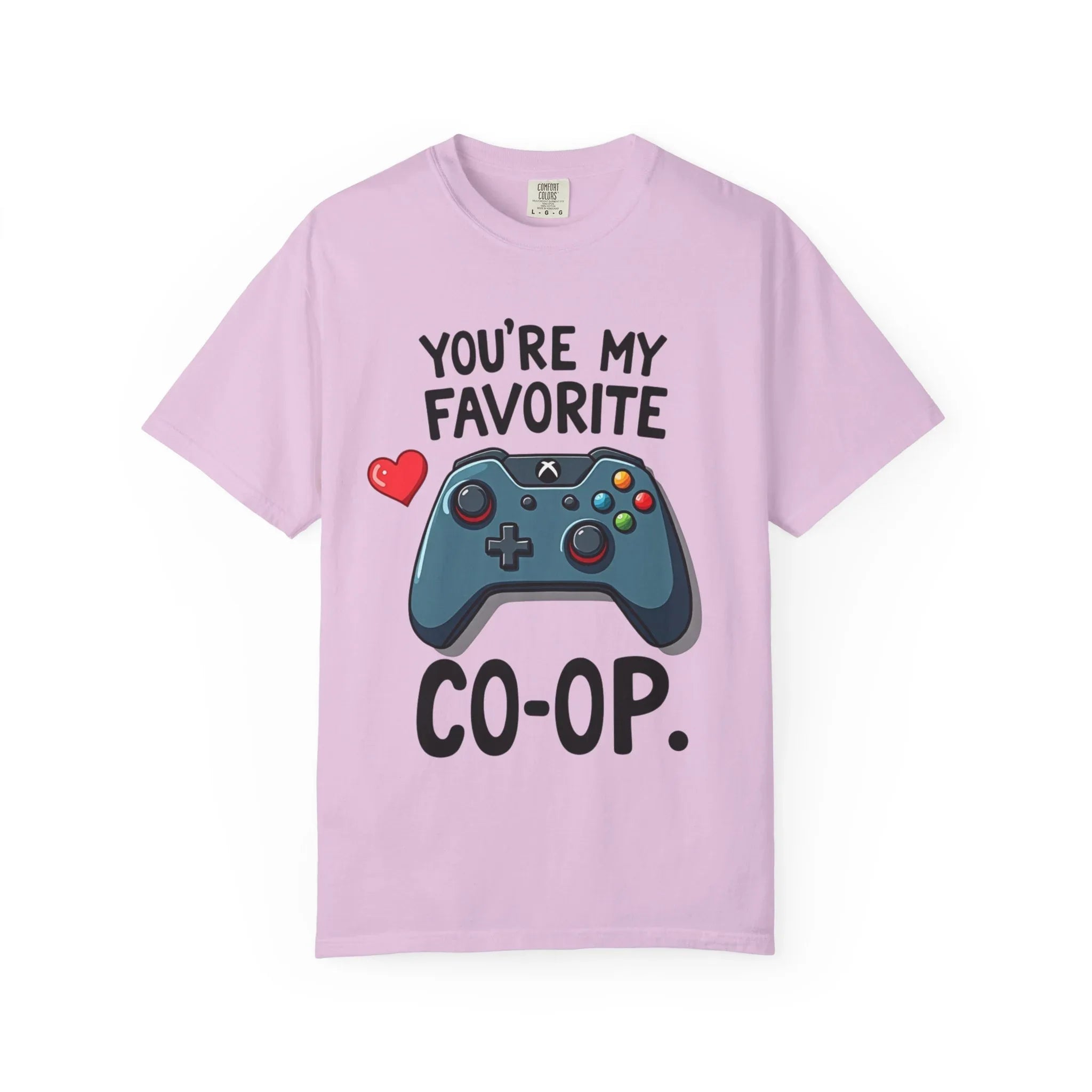 Youre My Favorite Co Op Controller Shirt, Gamer Couple T-Shirt, Cute Controller Heart Tee, Player 2 Gift, Valentine Gaming Orchid