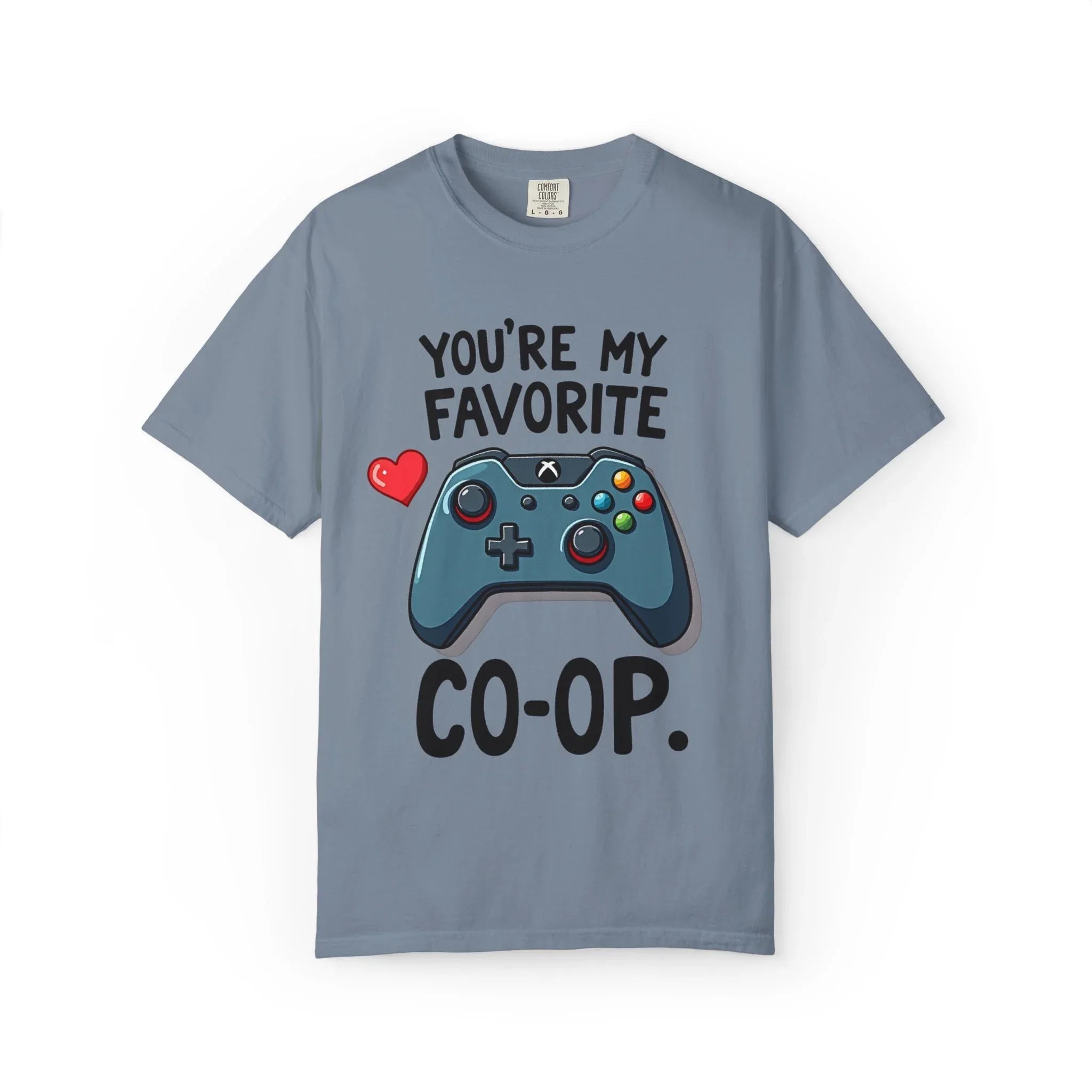Youre My Favorite Co Op Controller Shirt, Gamer Couple T-Shirt, Cute Controller Heart Tee, Player 2 Gift, Valentine Gaming Blue Jean