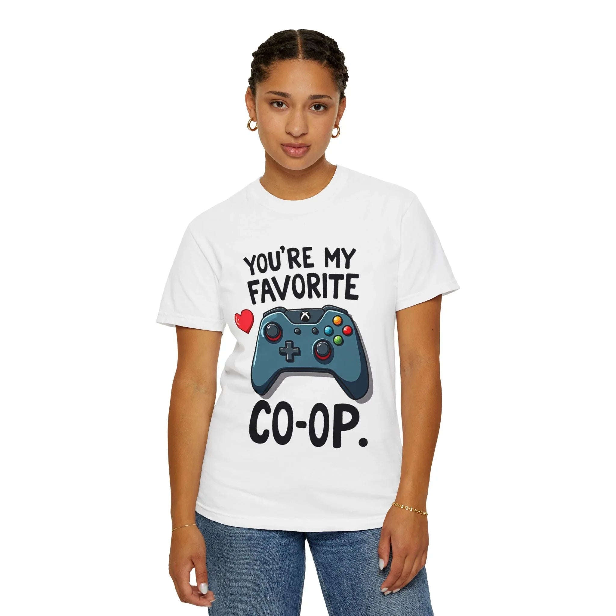 Youre My Favorite Co Op Controller Shirt, Gamer Couple T-Shirt, Cute Controller Heart Tee, Player 2 Gift, Valentine Gaming