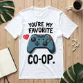 Youre My Favorite Co Op Controller Shirt, Gamer Couple T-Shirt, Cute Controller Heart Tee, Player 2 Gift, Valentine Gaming White