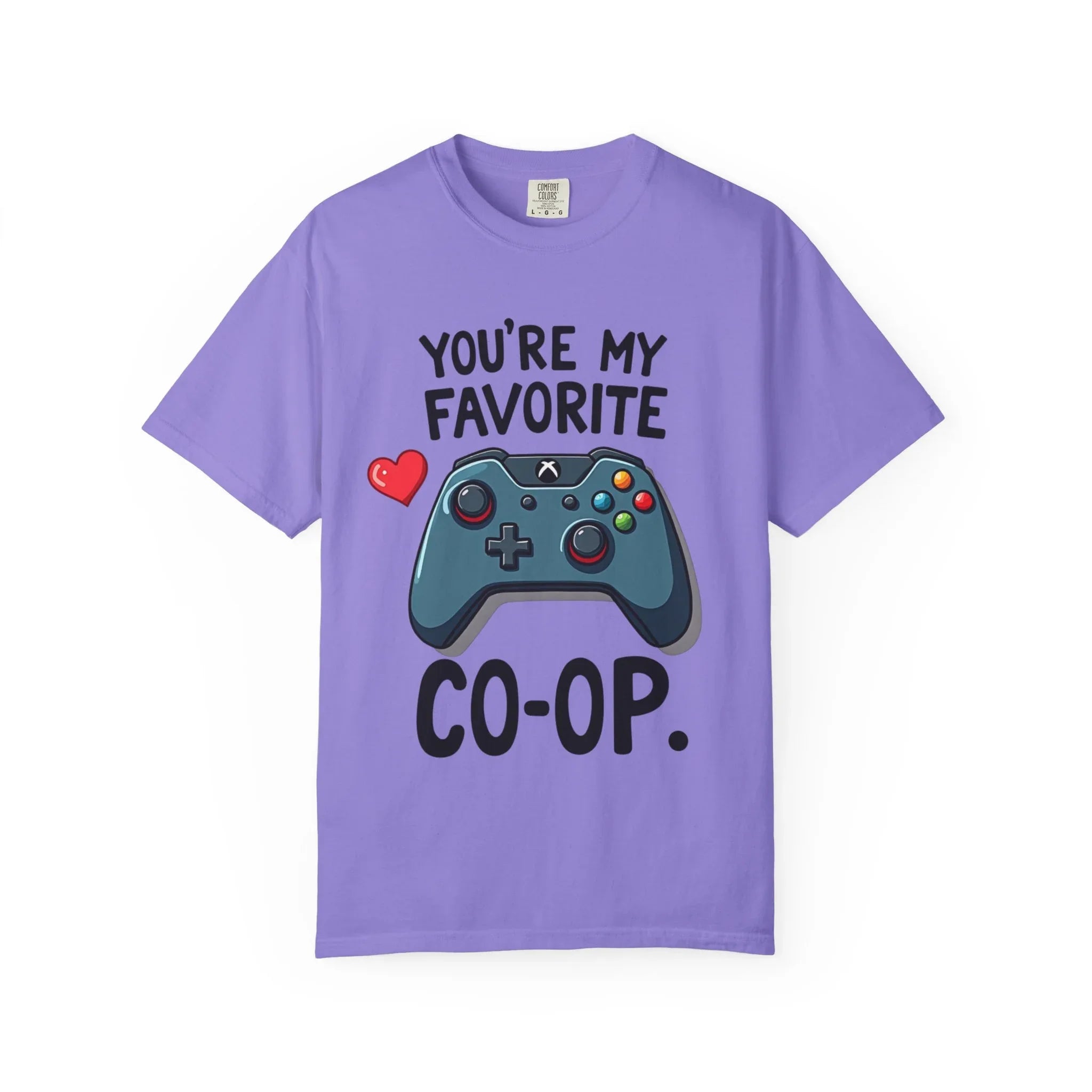 Youre My Favorite Co Op Controller Shirt, Gamer Couple T-Shirt, Cute Controller Heart Tee, Player 2 Gift, Valentine Gaming Violet