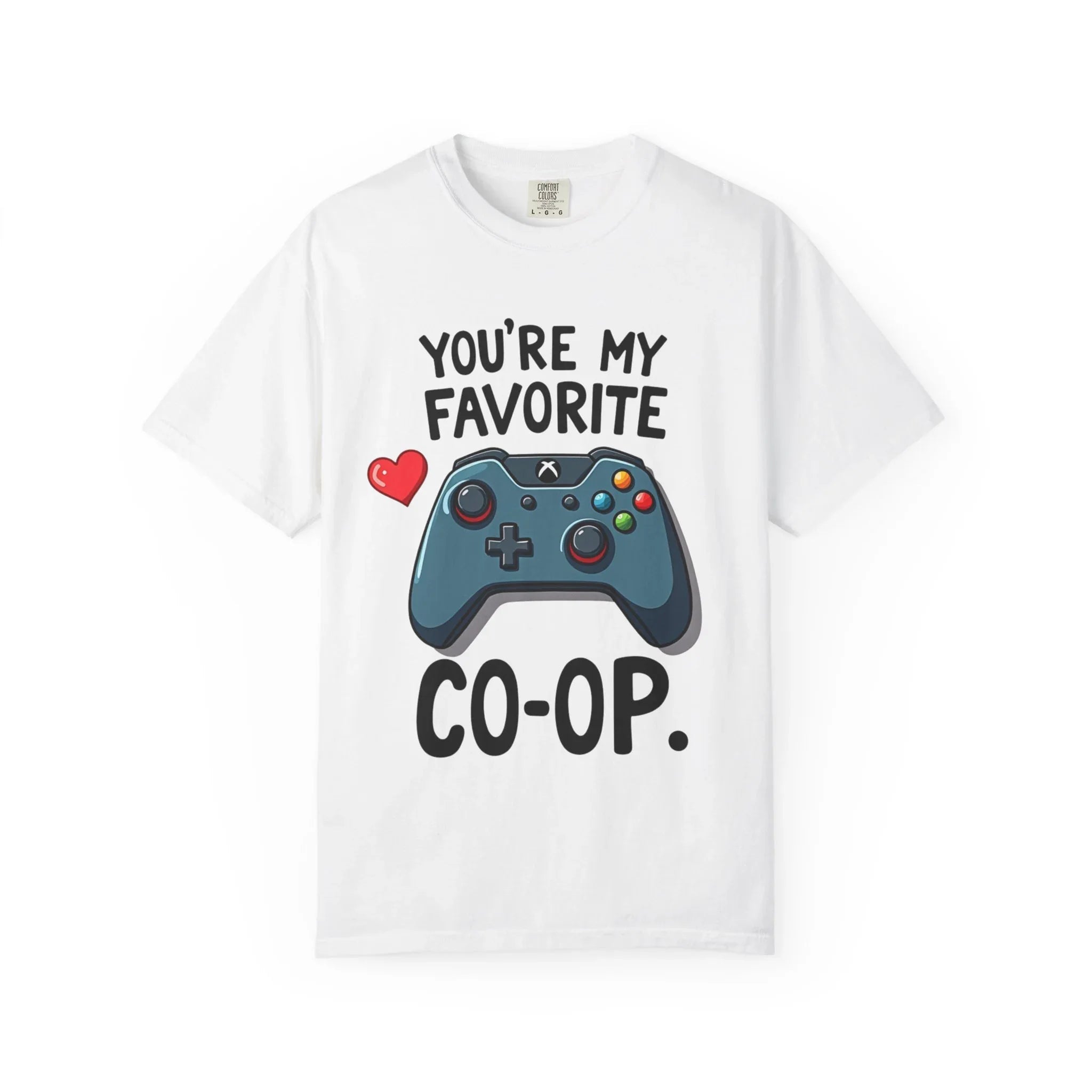Youre My Favorite Co Op Controller Shirt, Gamer Couple T-Shirt, Cute Controller Heart Tee, Player 2 Gift, Valentine Gaming