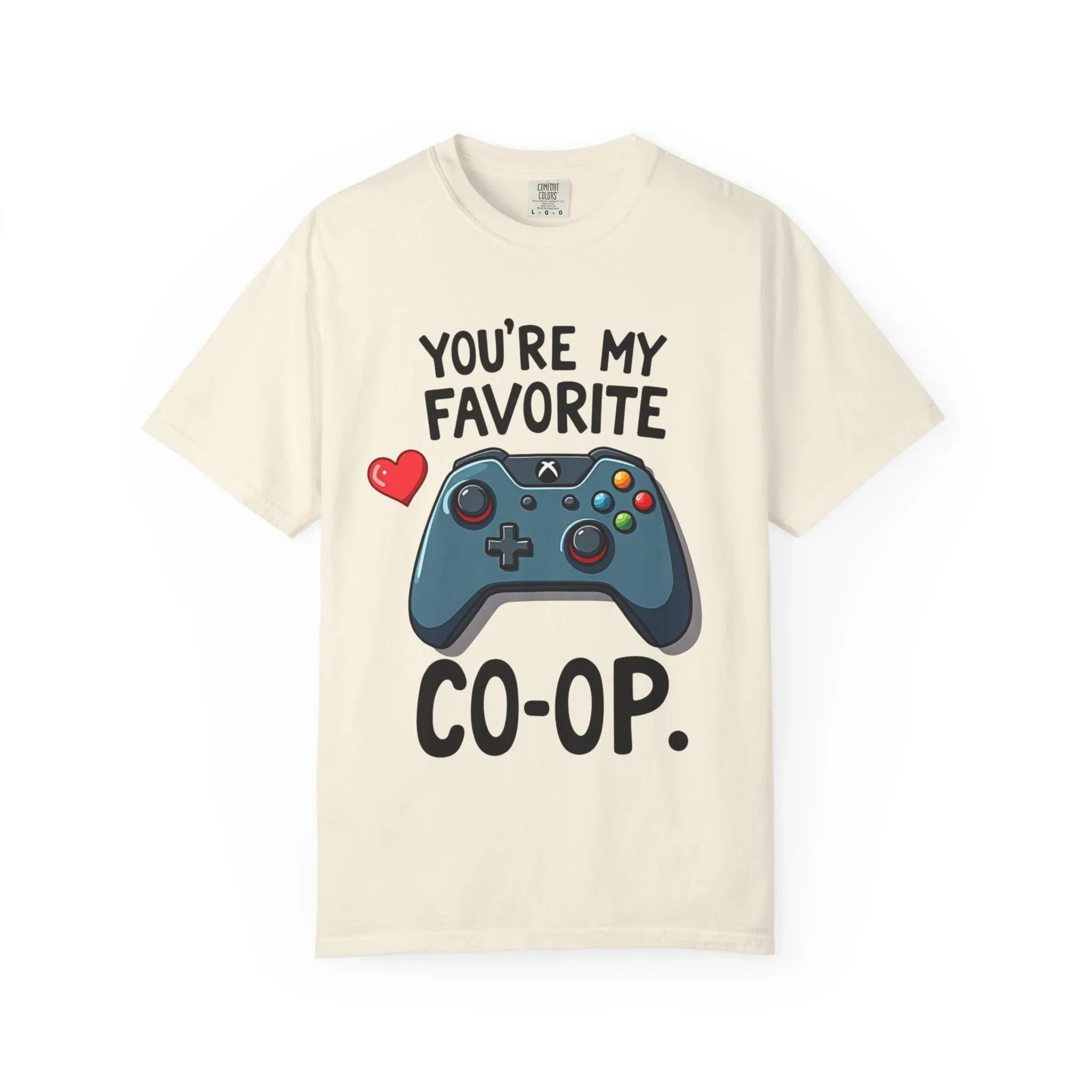 Youre My Favorite Co Op Controller Shirt, Gamer Couple T-Shirt, Cute Controller Heart Tee, Player 2 Gift, Valentine Gaming Ivory