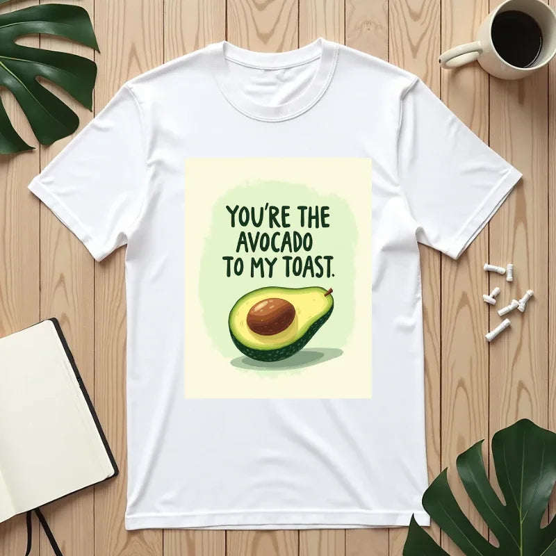 Youre The Avocado To My Toast Shirt, Cute Avocado Toast Tee, Funny Food Pun T-Shirt, Brunch Breakfast Graphic, Couples Gift White
