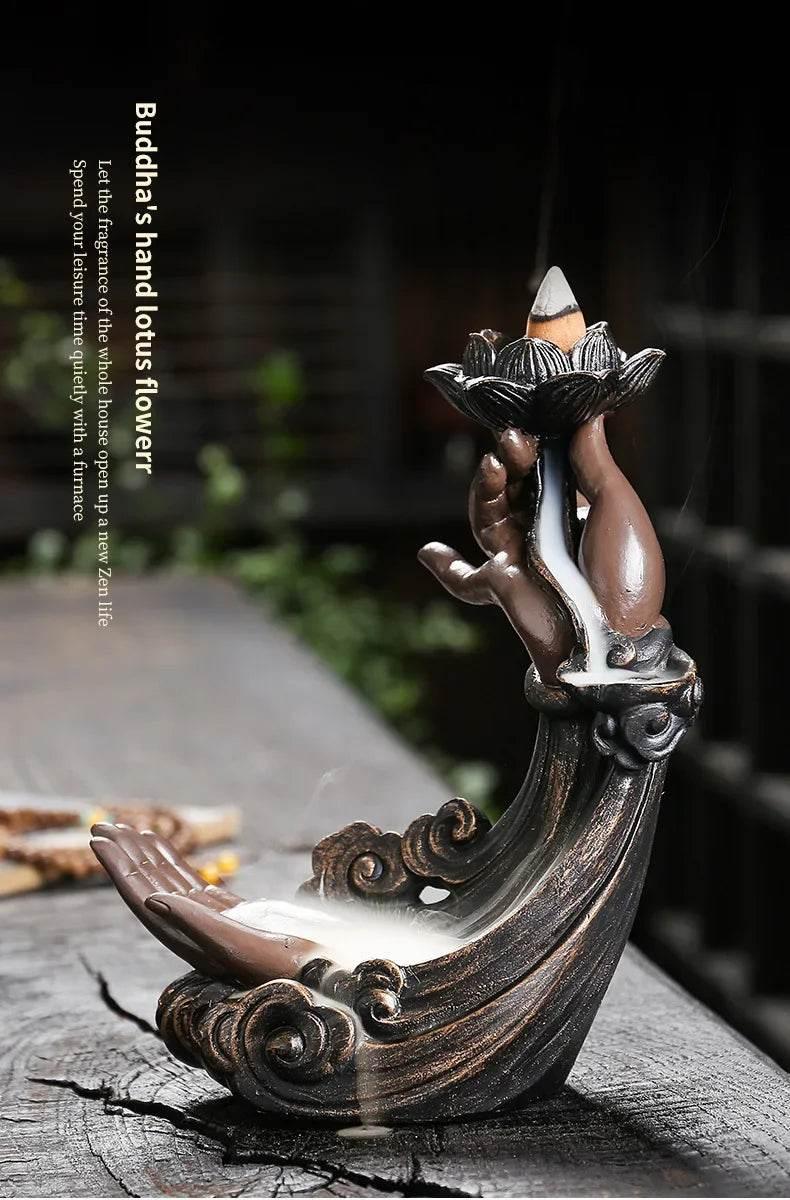 Backflow Incense Burner Waterfall Statue for Aromatherapy and Relaxation