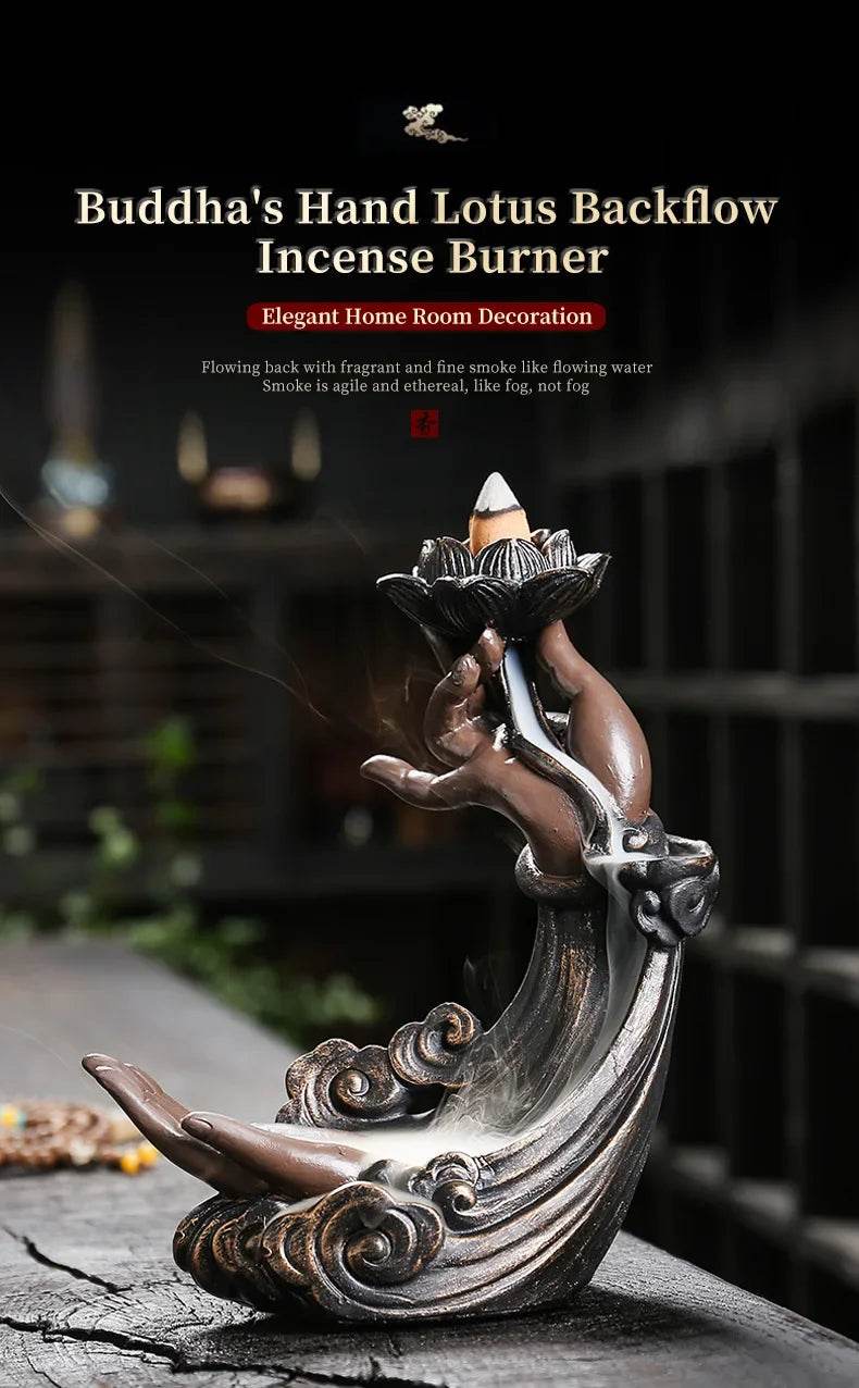 Backflow Incense Burner Waterfall Statue for Aromatherapy and Relaxation