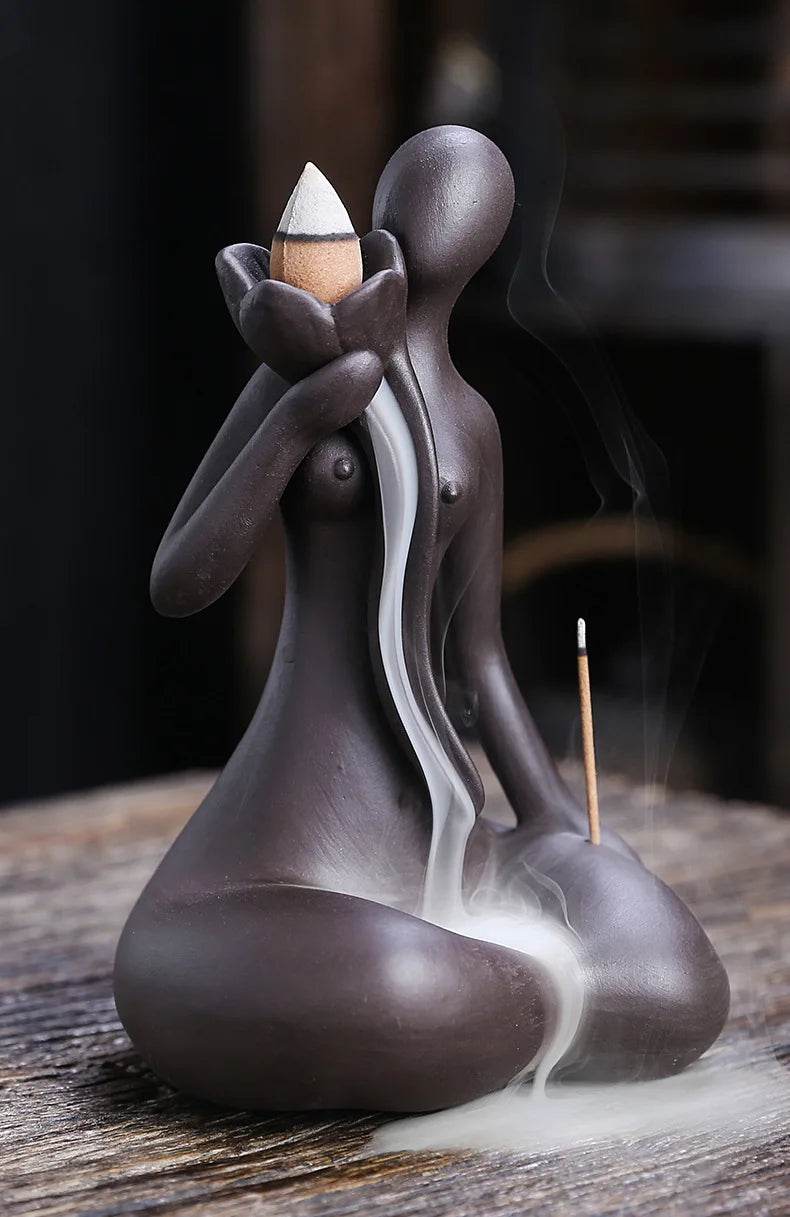 Purple Clay Incense Burner for Zen Meditation and Home Decor