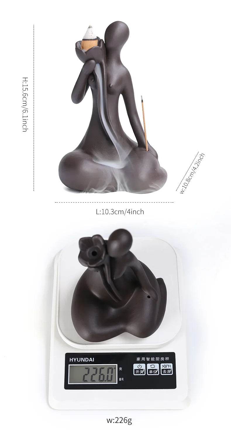 Purple Clay Incense Burner for Zen Meditation and Home Decor