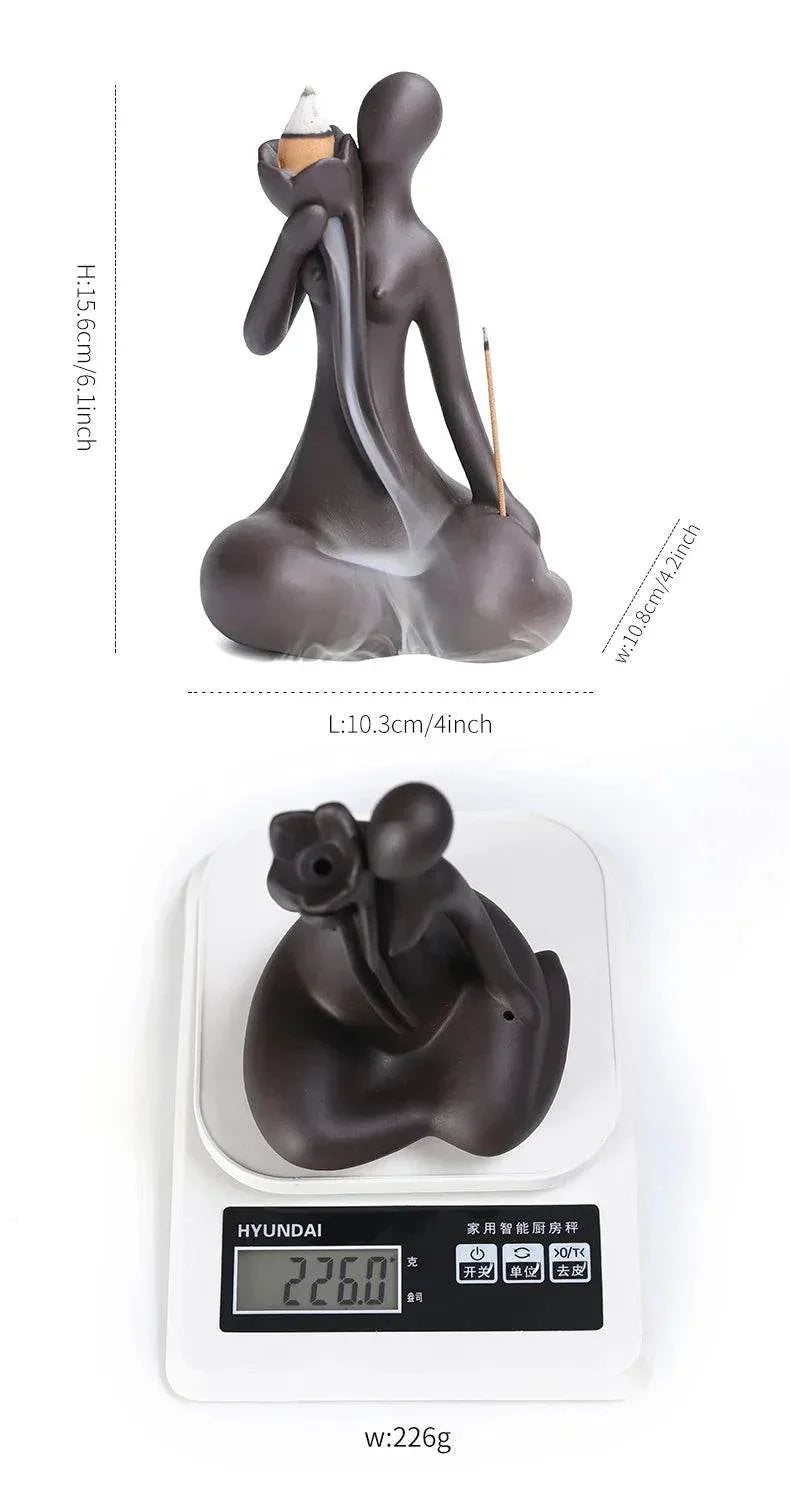 Purple Clay Incense Burner for Zen Meditation and Home Decor