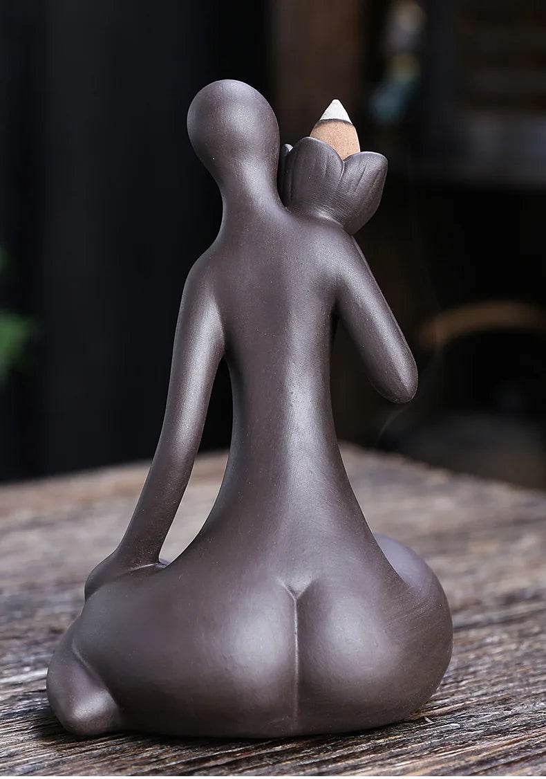 Purple Clay Incense Burner for Zen Meditation and Home Decor