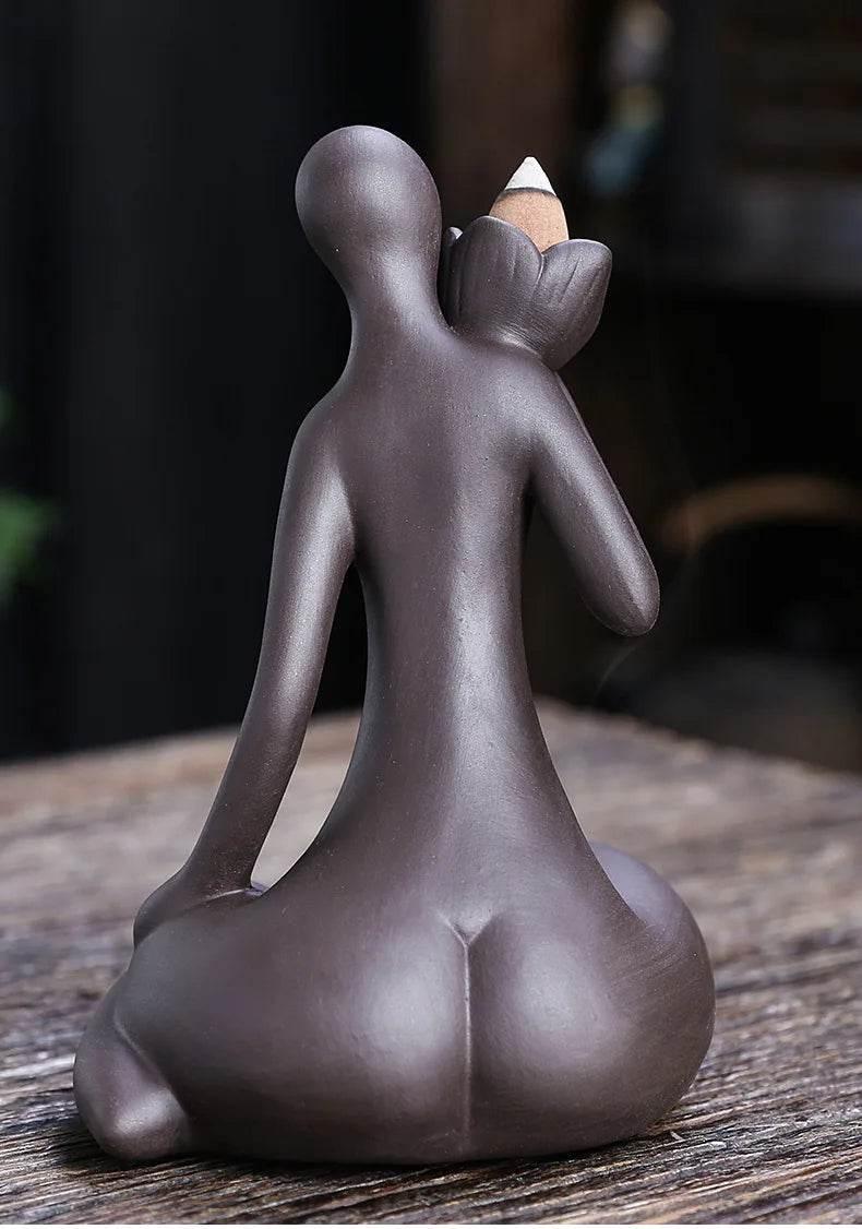 Purple Clay Incense Burner for Zen Meditation and Home Decor