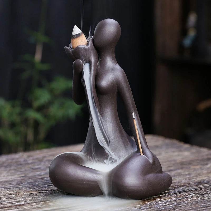 Purple Clay Incense Burner for Zen Meditation and Home Decor