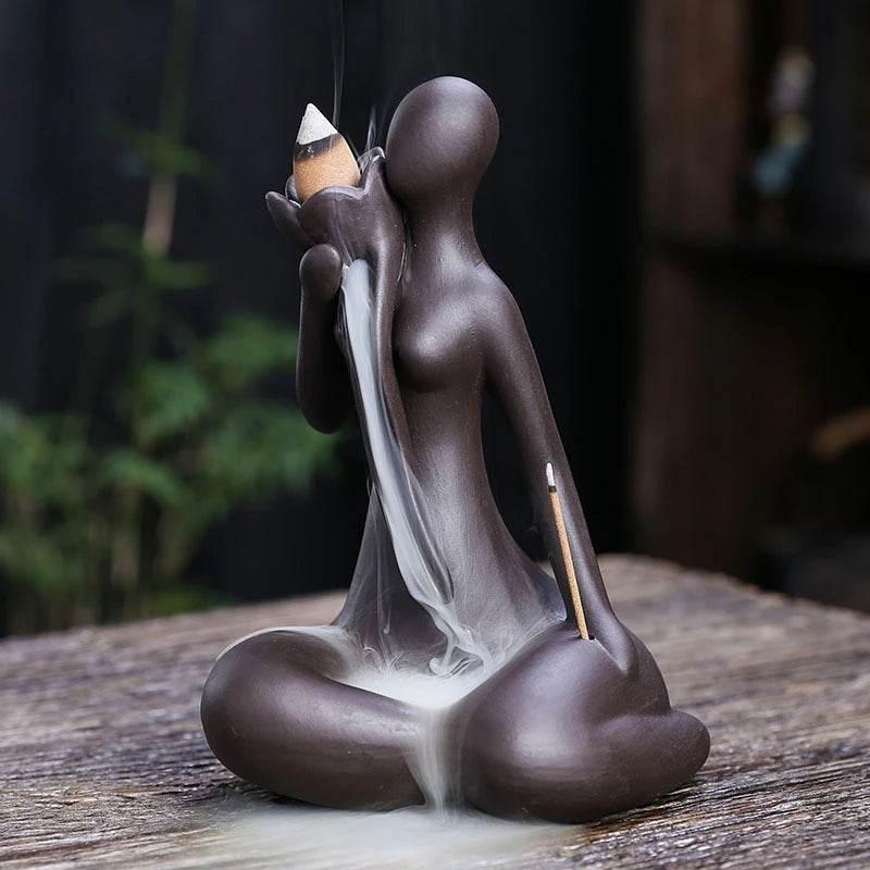 Purple Clay Incense Burner for Zen Meditation and Home Decor