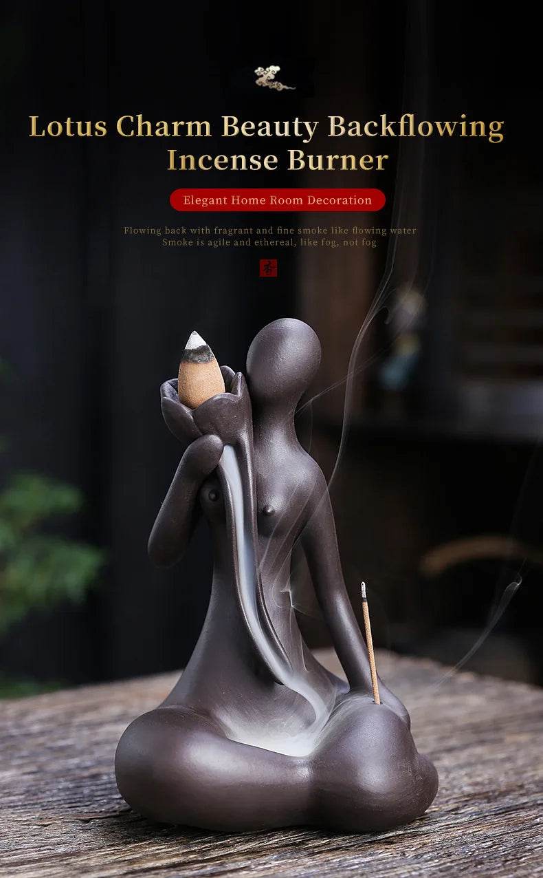 Purple Clay Incense Burner for Zen Meditation and Home Decor