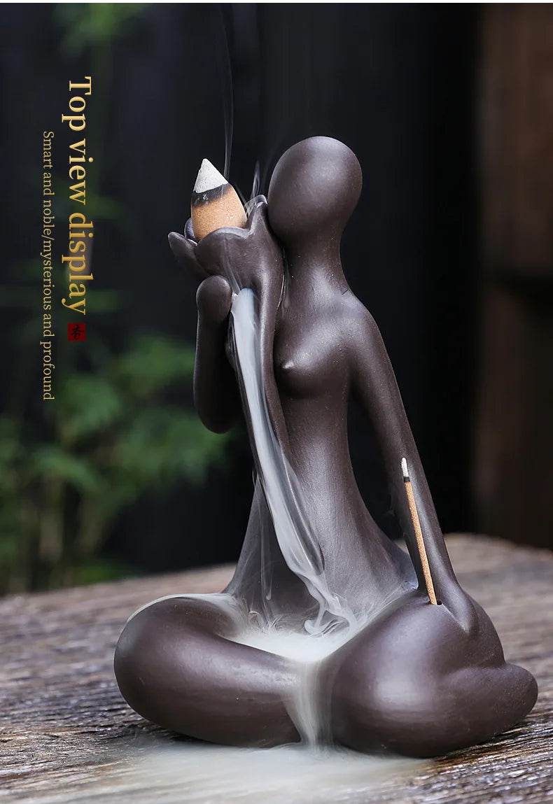 Purple Clay Incense Burner for Zen Meditation and Home Decor