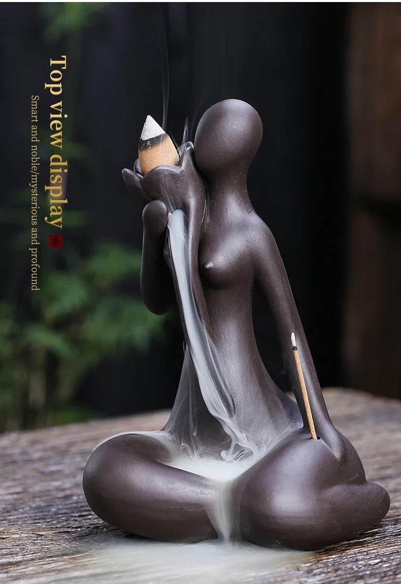 Purple Clay Incense Burner for Zen Meditation and Home Decor