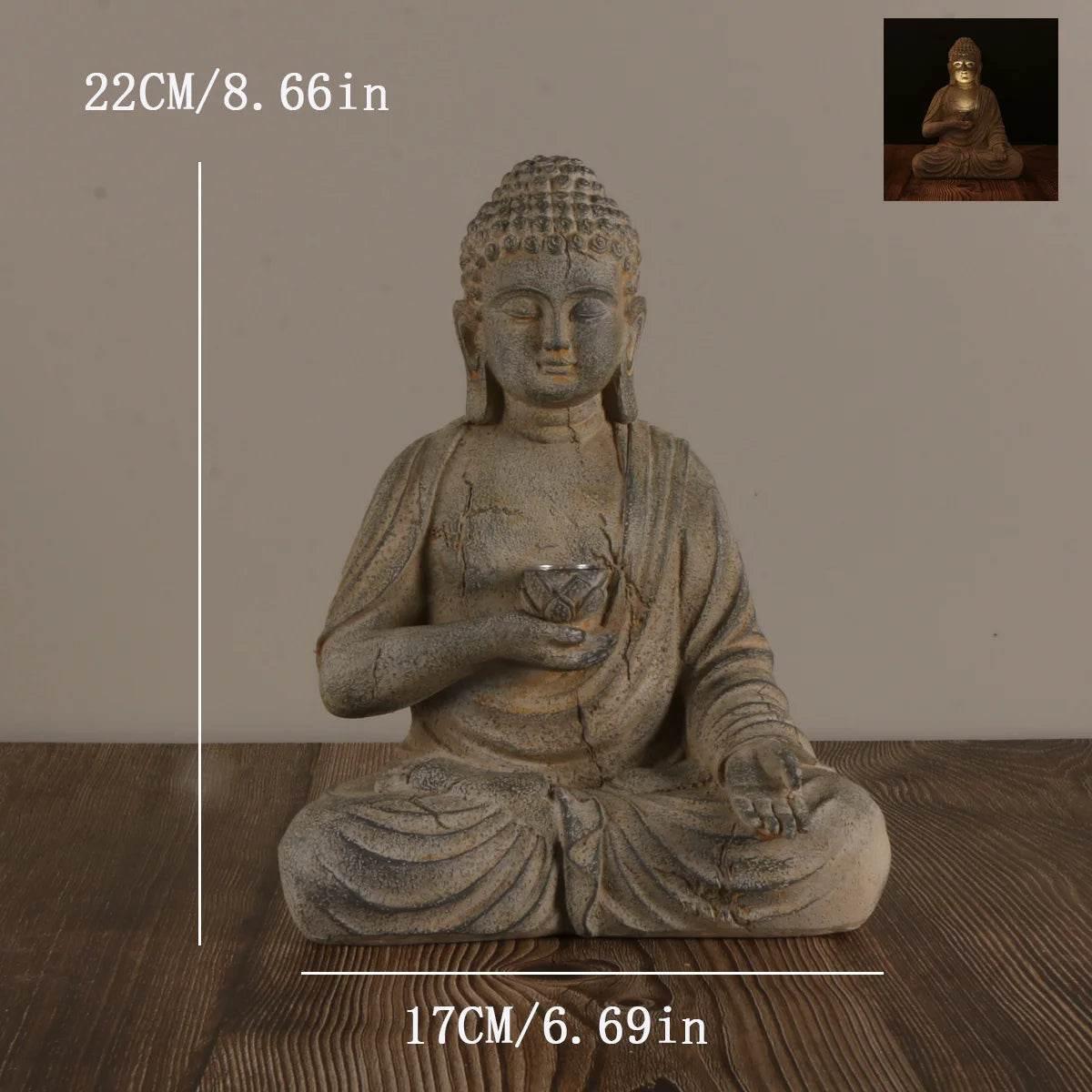 Solar Powered Buddha Garden Statue with LED Light yuantoutaiyanne