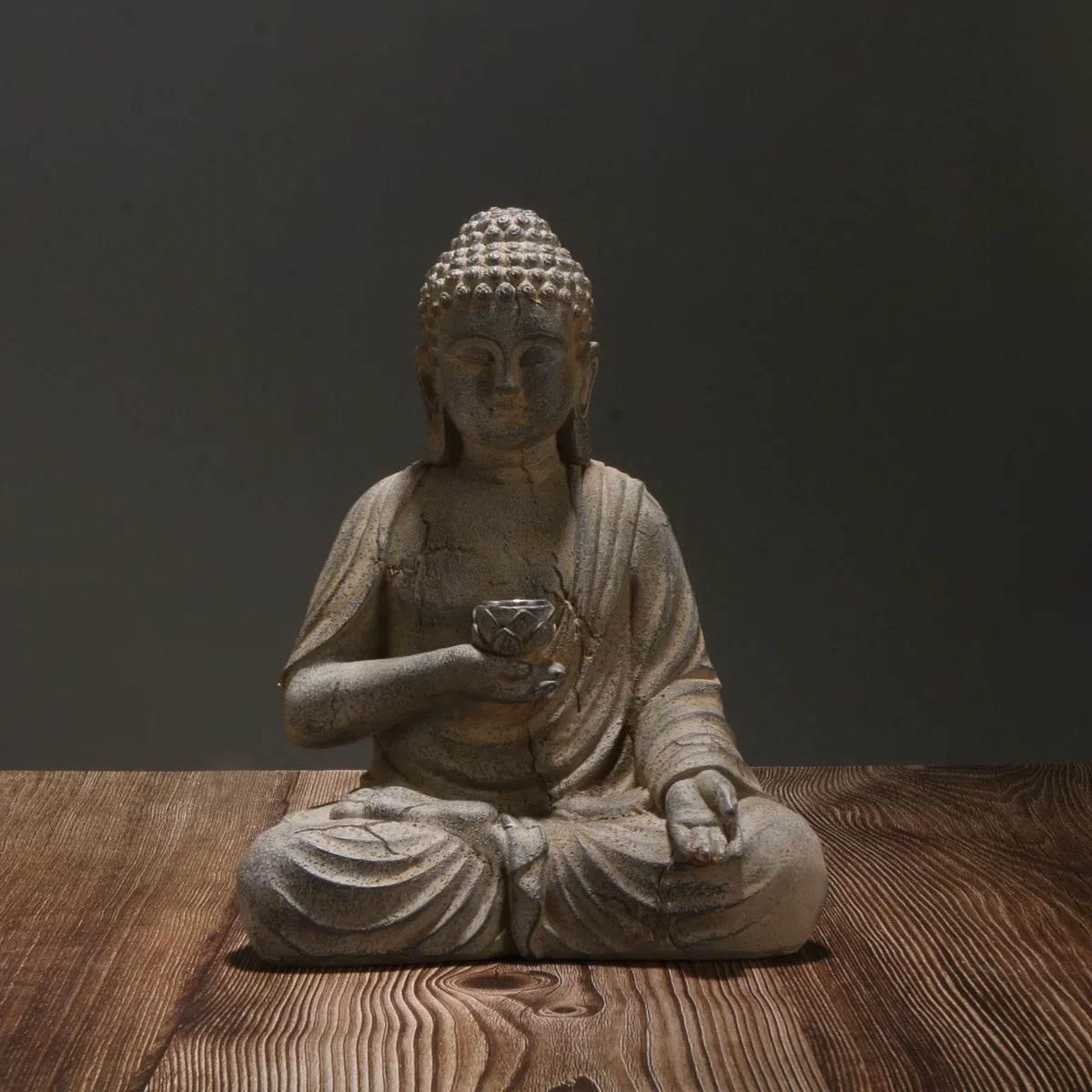Solar Powered Buddha Garden Statue with LED Light