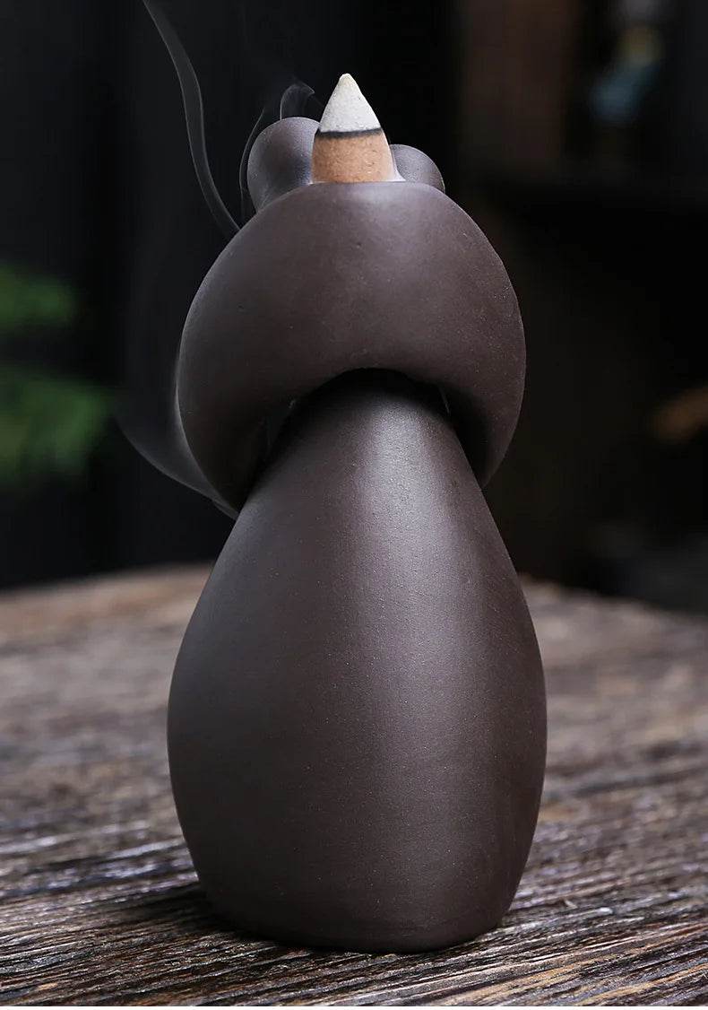 YiXing Lover Backflow Incense Burner - Romantic Ceramic Incense Holder for Home, Gifts & Meditation Spaces