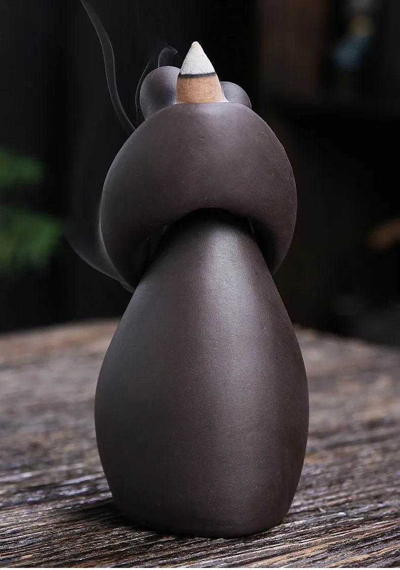 YiXing Lover Backflow Incense Burner - Romantic Ceramic Incense Holder for Home, Gifts & Meditation Spaces
