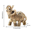 Golden Feng Shui Elephant Statue - Thai Elephant Decor for Wealth, Prosperity & Good Fortune - Elegant Resin Sculpture for Home & Office Décor Large